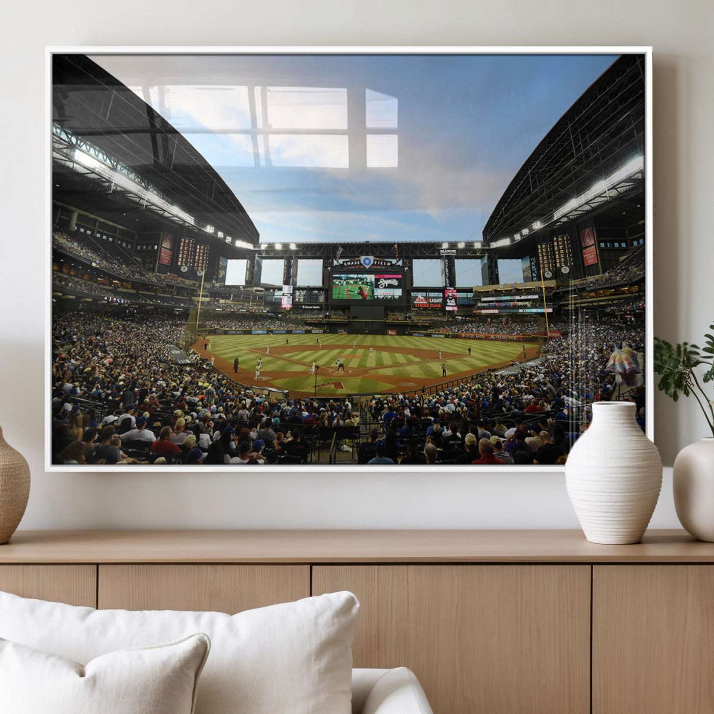 92672-MGV-FP-36X24-3P_White-Arizona Diamondbacks Team Print - Phoenix Chase Field Stadium Wall Art Canvas Print