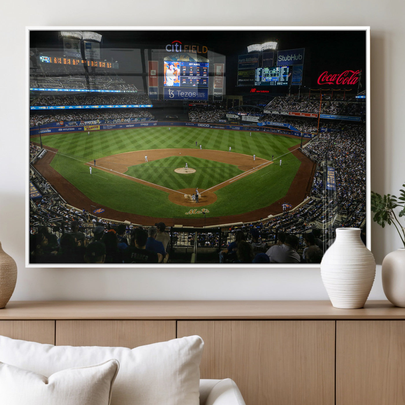 25148-MGV-FP-36X24-3P_White-Los Angeles Dodgers Baseball Team Print - California Dodger Stadium Wall Art Canvas Print