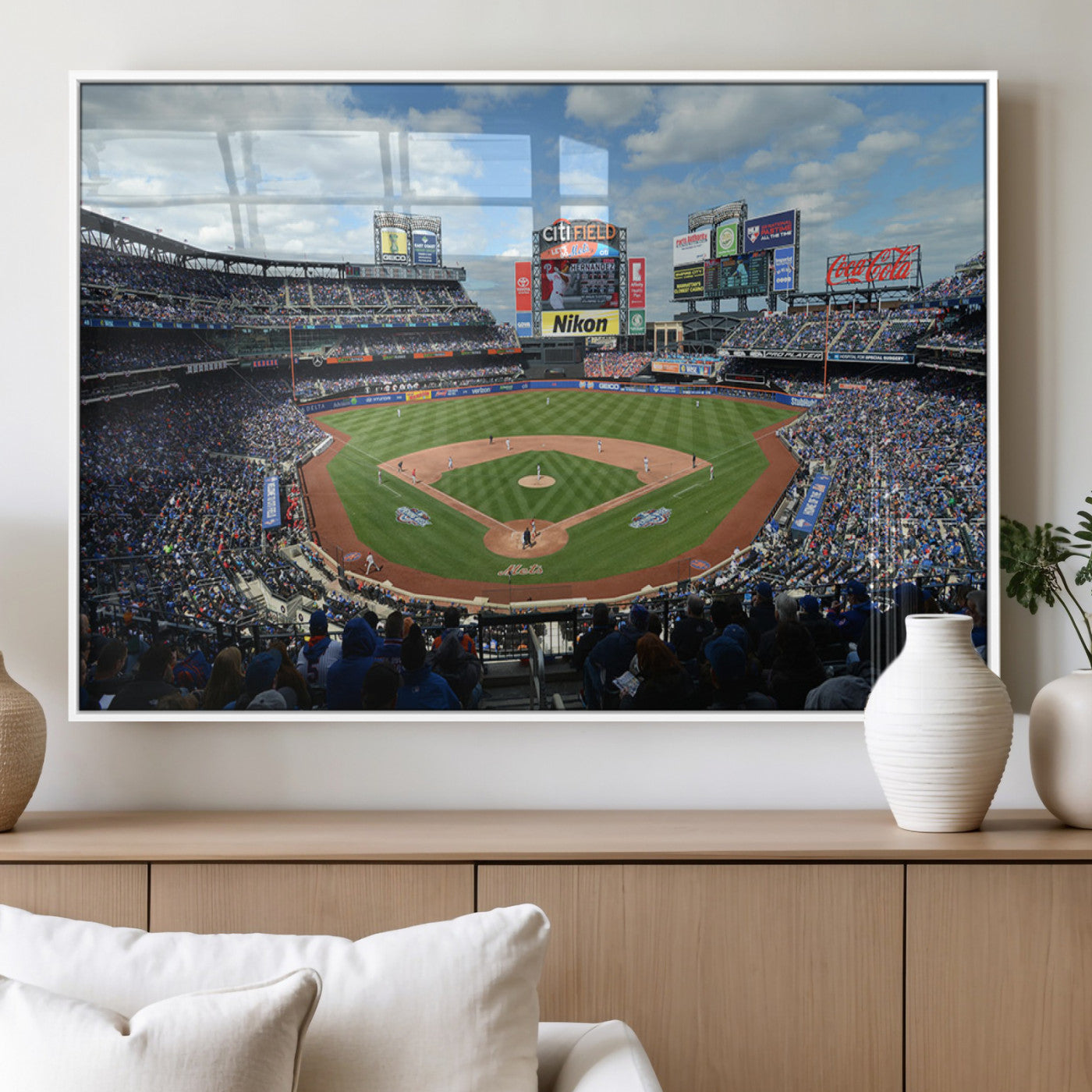22910-MGV-FP-36X24-3P_White-New York Mets Baseball Team Print - Citi Field Stadium Wall Art Canvas Print
