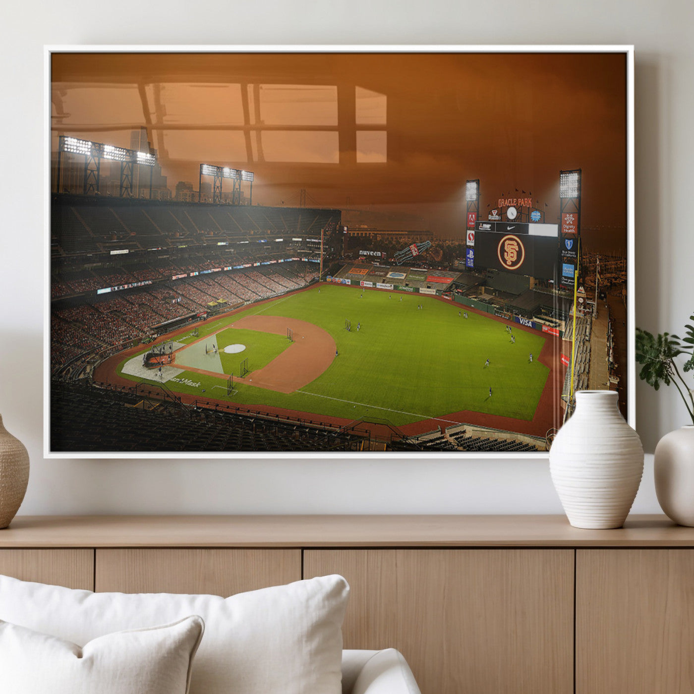 31315-MGV-FP-36X24-3P_White-San Francisco Giants Baseball Team Print - Oracle Park Stadium Wall Art Canvas Print