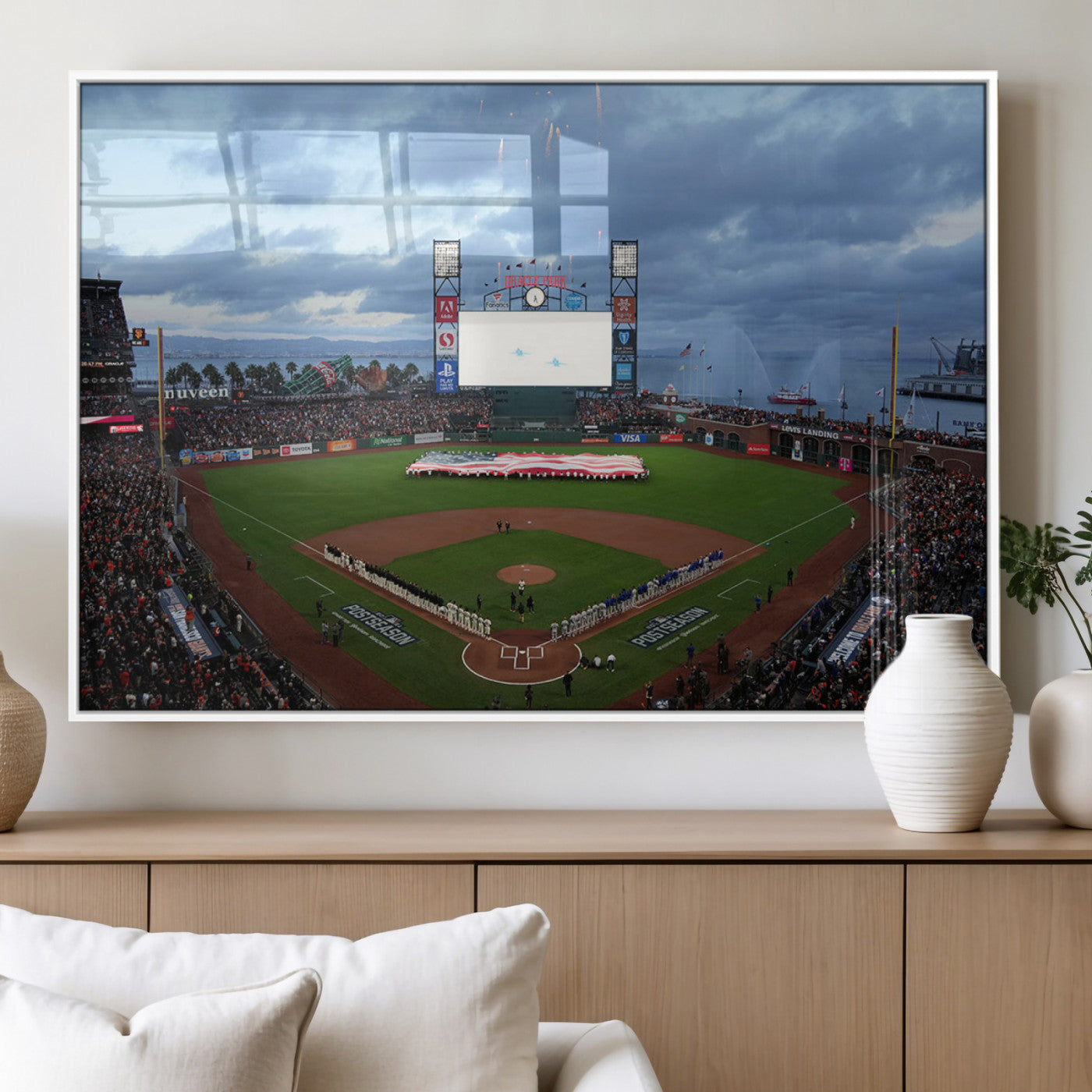 44631-MGV-FP-36X24-3P_White-Oracle Park San Francisco Giants Wall Art | Oracle Park Stadium Canvas Print| Large Framed Baseball