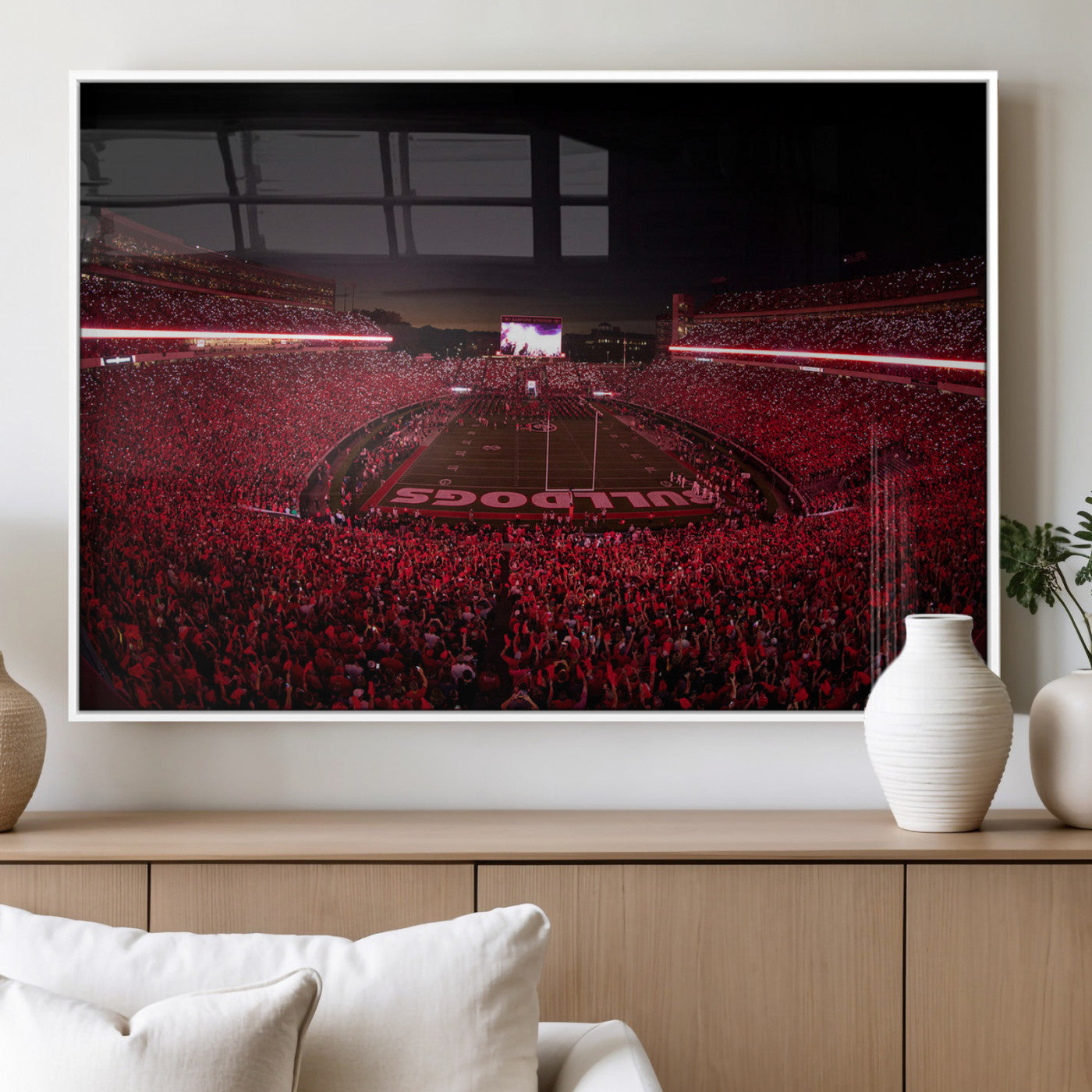 38331045-MGV-FP-36X24-3P_White-Dooley Stadium Wall Art, Sports Arena Canvas Print, Dooley Field Sanford Stadium Artwork for Home, Office