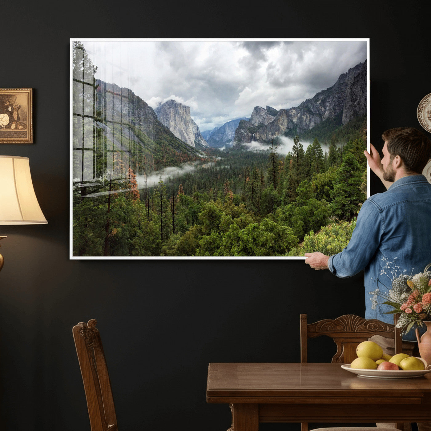46168759-MGV-CV-36X24 - Yosemite Valley Wall Art Canvas Print, El Capitan Mountain Landscape Nature Wall Decor