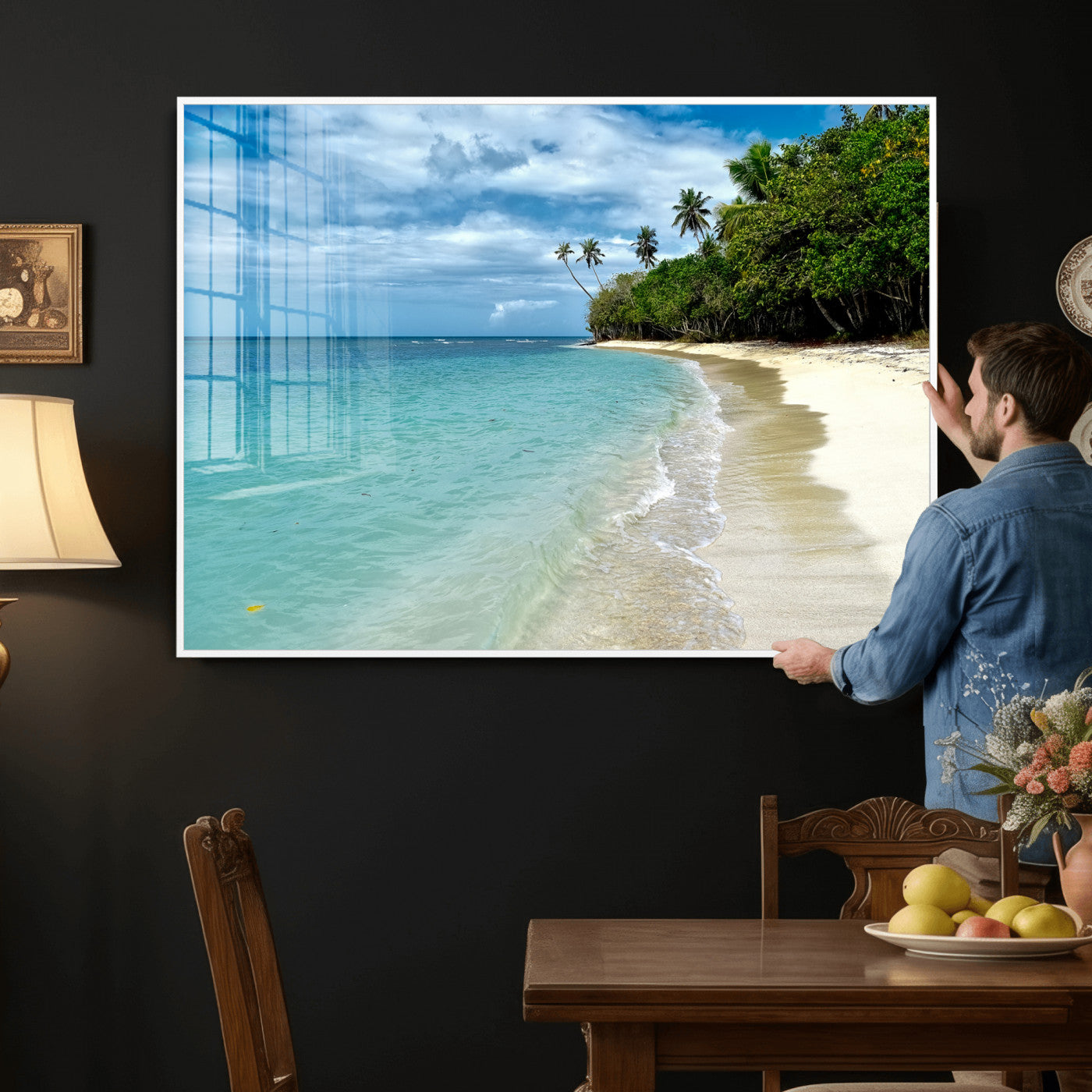 50626792-MGV-CV-36X24 - Puerto Rico Beach Paradise Wall Art – Tropical Coastal Print