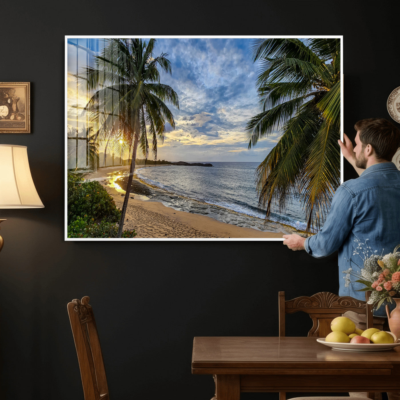83399063-MGV-CV-36X24 - Puerto Rico Beach Paradise Wall Art – Tropical Coastal Print