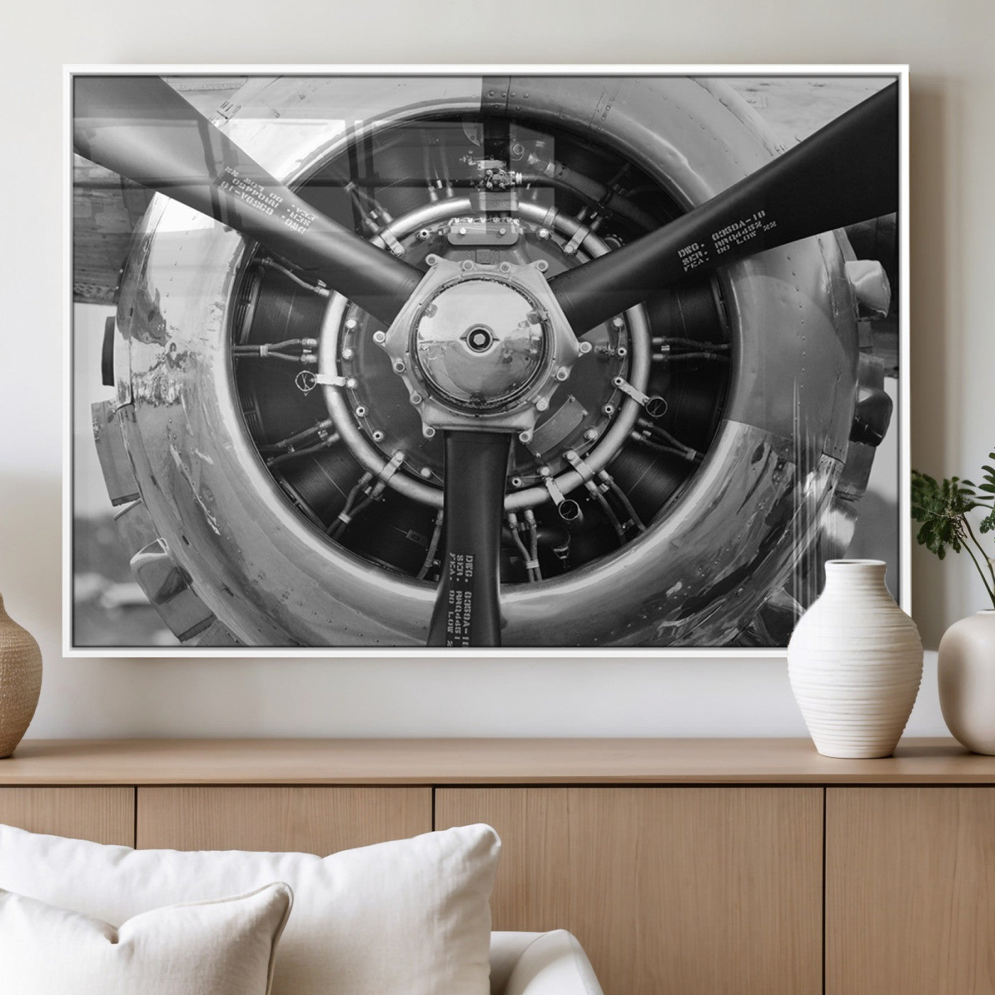 28132-MGV-FP-36X24-3P_White-Vintage Airplane Wall Art Canvas Print