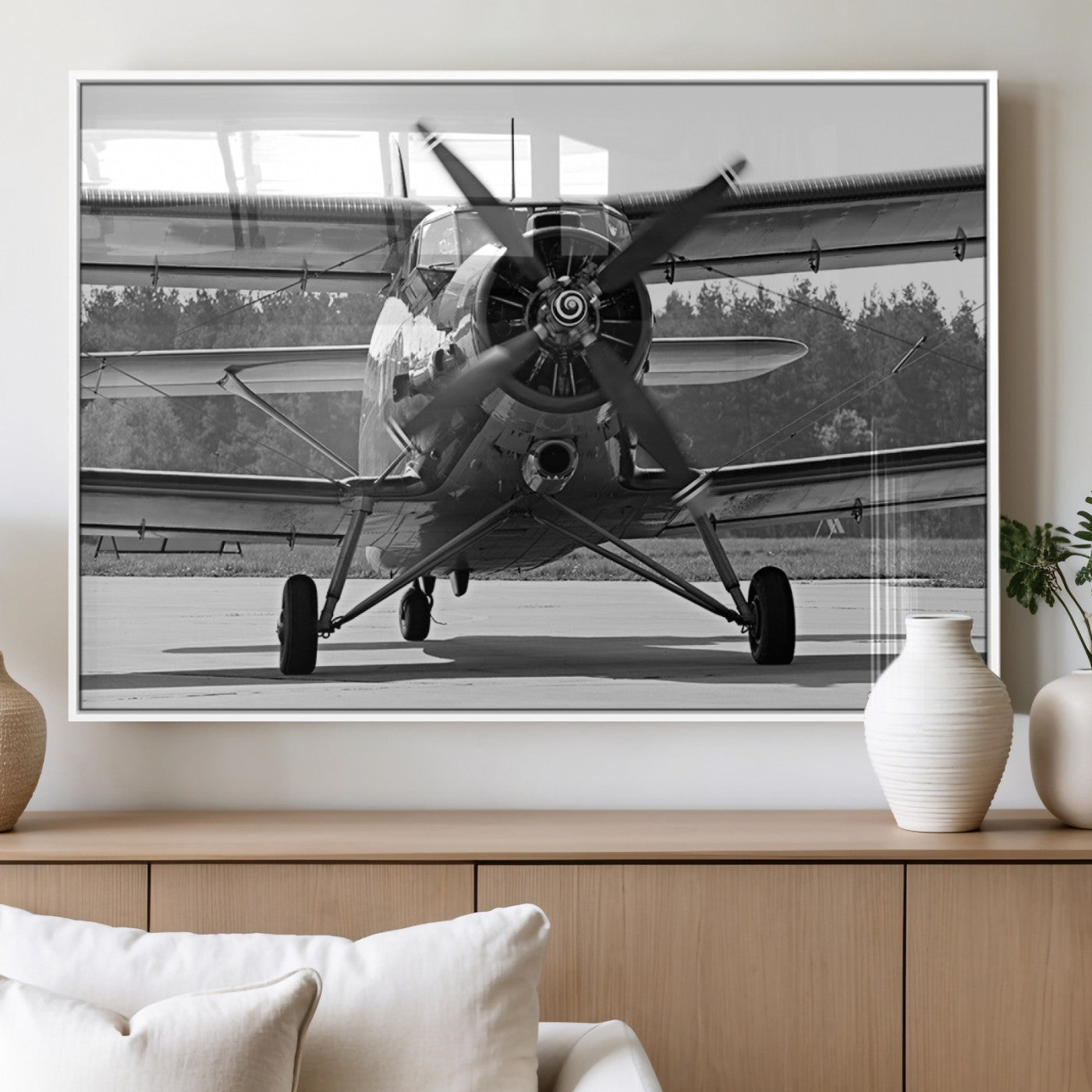 74816-MGV-FP-36X24-3P_White-Wall Art Old War Plane Canvas Print
