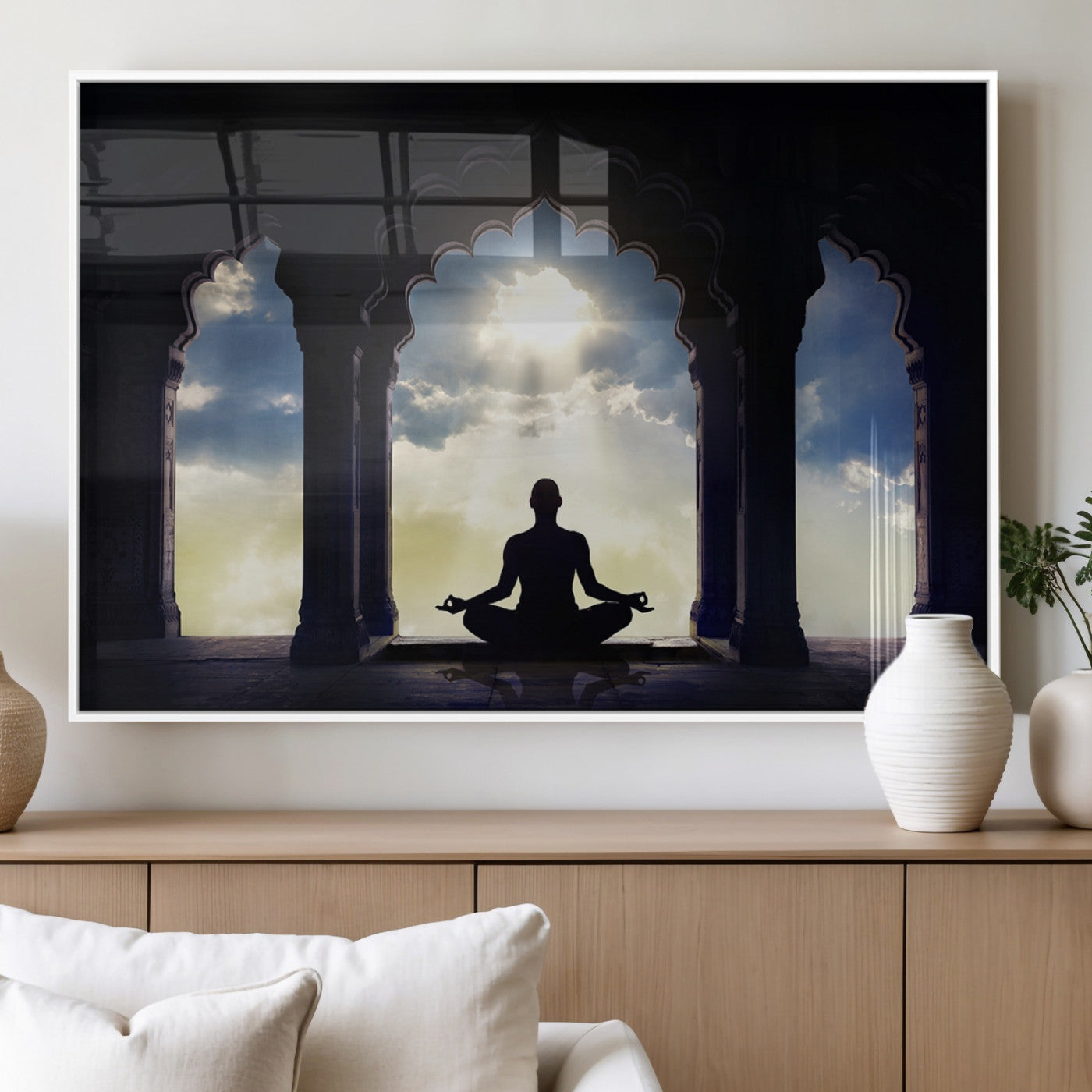26862-MGV-FP-36X24-3P_White-Women and Yoga Wall Art Canvas Print