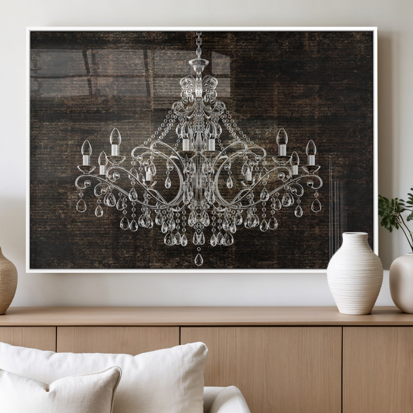 69434-MGV-FP-36X24-3P_White-Rustic Chandelier Canvas Print