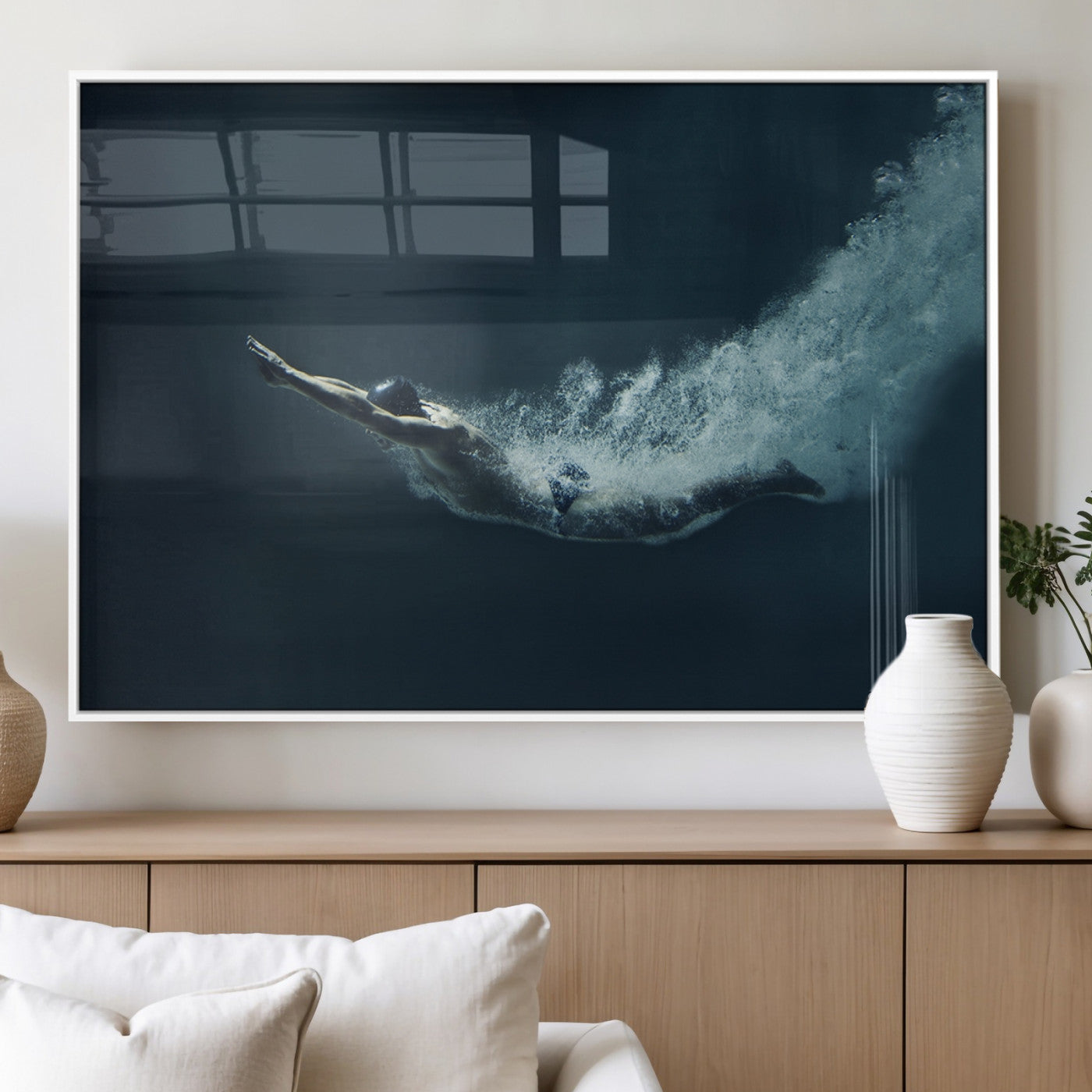 48463-MGV-FP-36X24-3P_White-Swimmer Wall Art Canvas Print