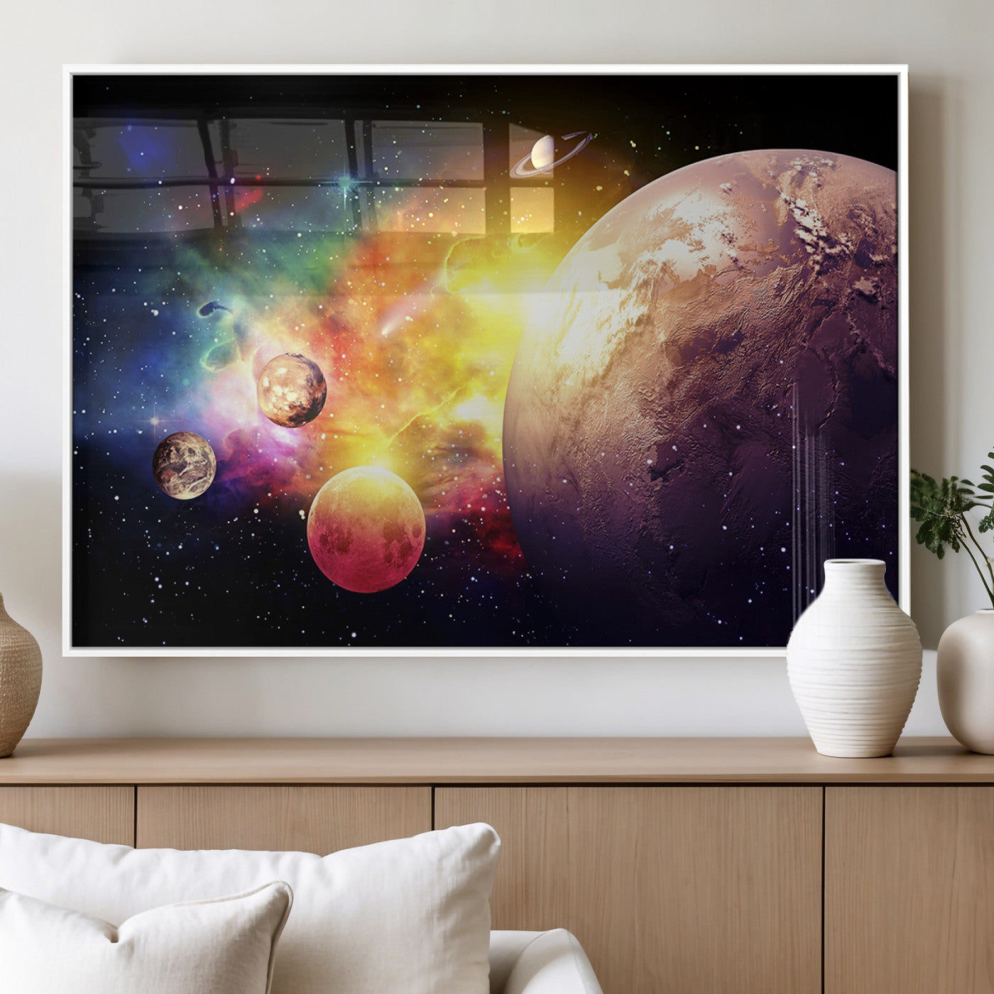 51843-MGV-FP-36X24-3P_White-Space and Galaxy Canvas Print