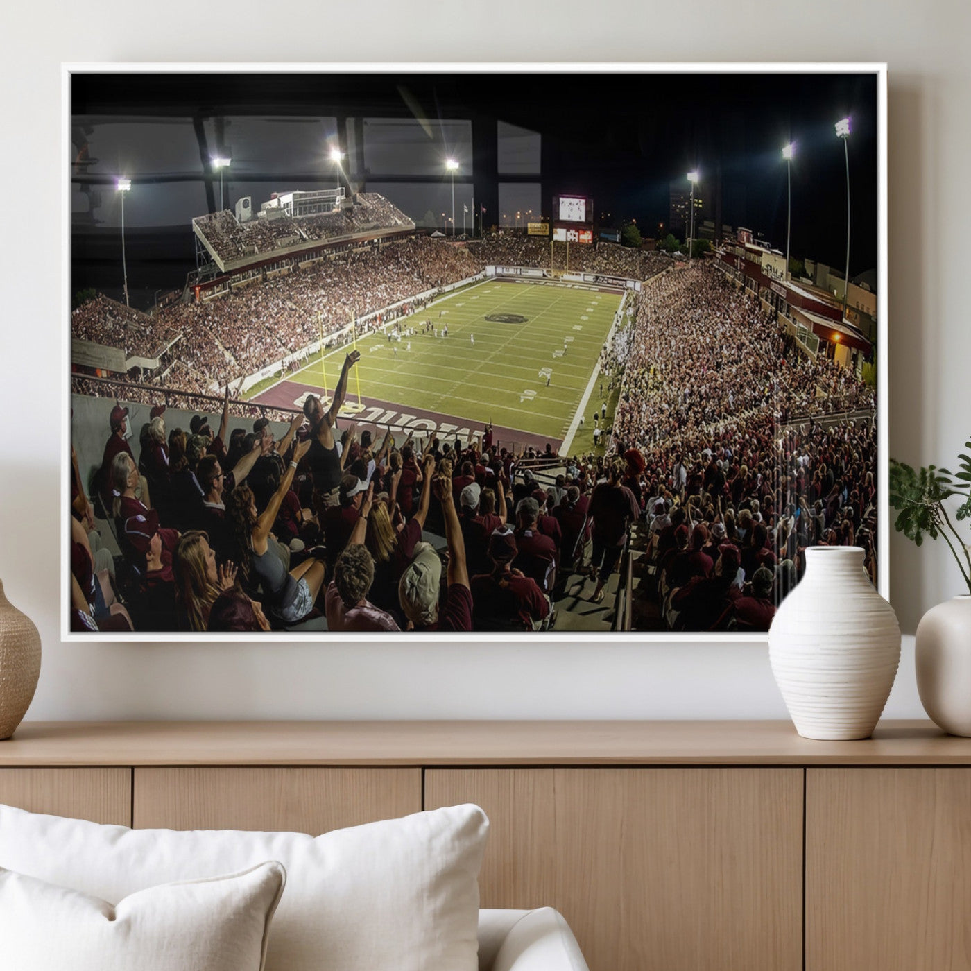 94126-MGV-FP-36X24-3P_White-Washington-Grizzly Stadium Canvas Print, American Football Wall Art Canvas Print, Stadium Sport Wall