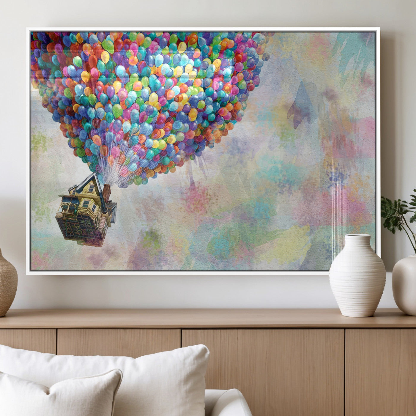 48558-MGV-FP-36X24-3P_White-Up Pixar Poster, Look Up Pixar Wall Art, Up Pixar Canvas, Kids Play Game Room Decor Wall Art