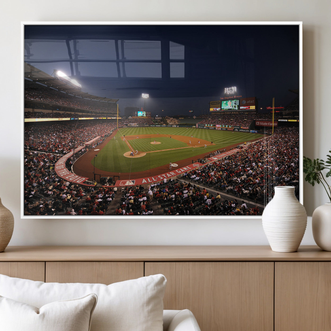88896-MGV-FP-36X24-3P_White-Los Angeles Angels Baseball Team Print - Anaheim Angel Stadium Wall Art Canvas Print