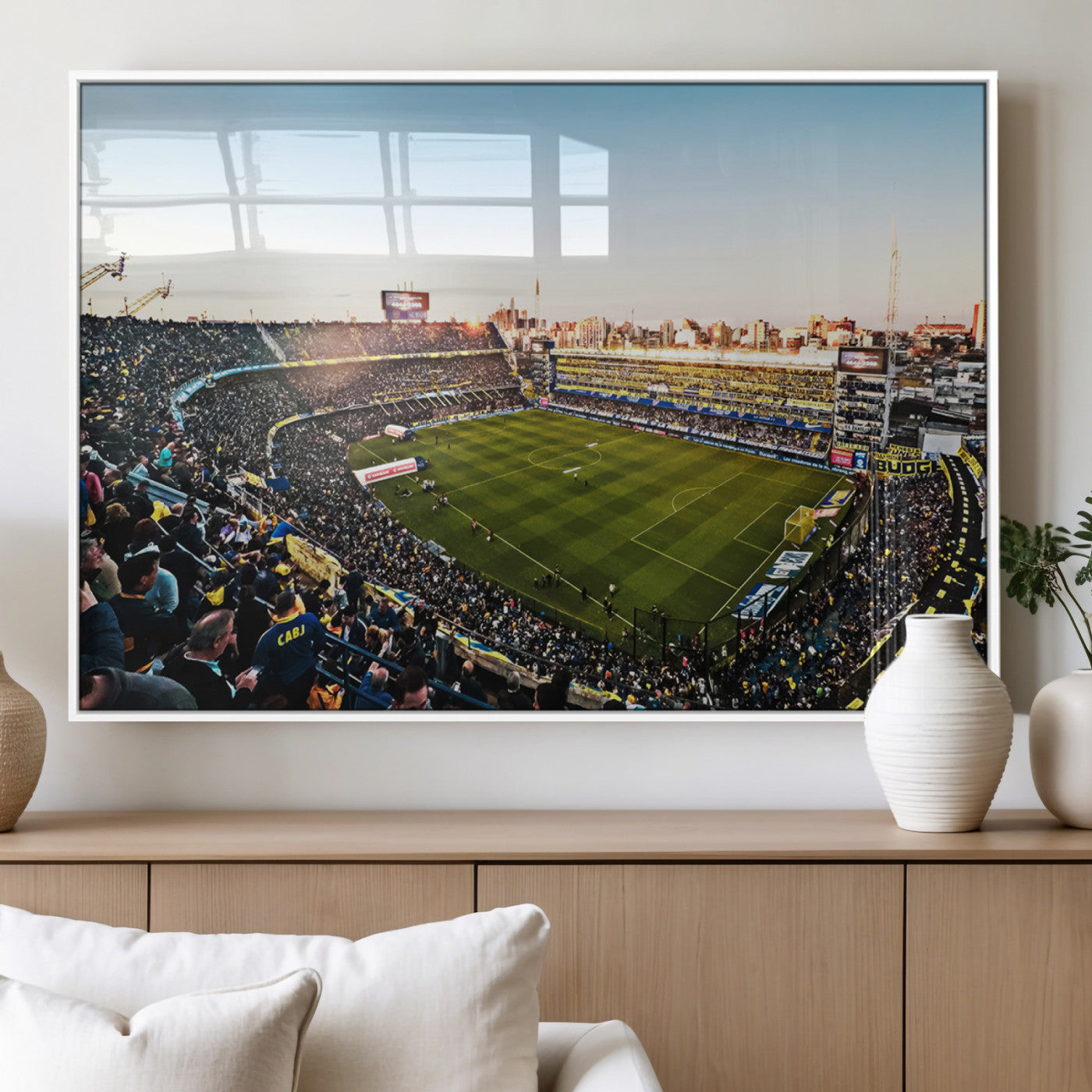 50105-MGV-FP-36X24-3P_White-Boca Juniors Soccer Team Print - Buenos Aires Bombonera Stadium Wall Art Canvas Print