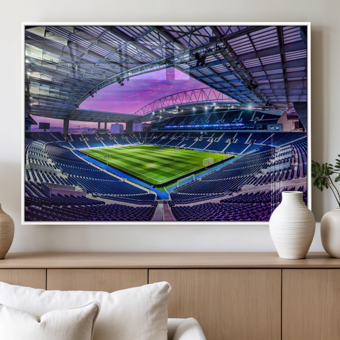 10851-MGV-FP-36X24-3P_White-FC Porto Soccer Team Print Canvas- Dragon Stadium Wall Art Canvas Print