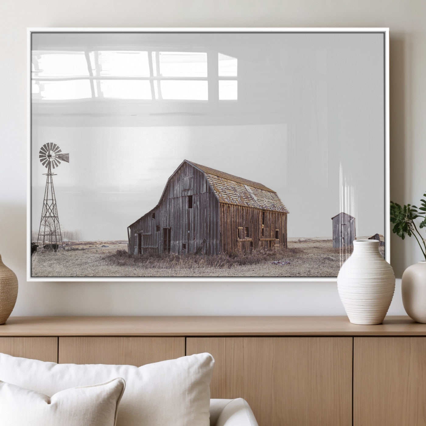 64560-MGV-FP-36X24-3P_White-Farm Prints Set, Set of 6 Farmhouse Wall Art, Country House Decor