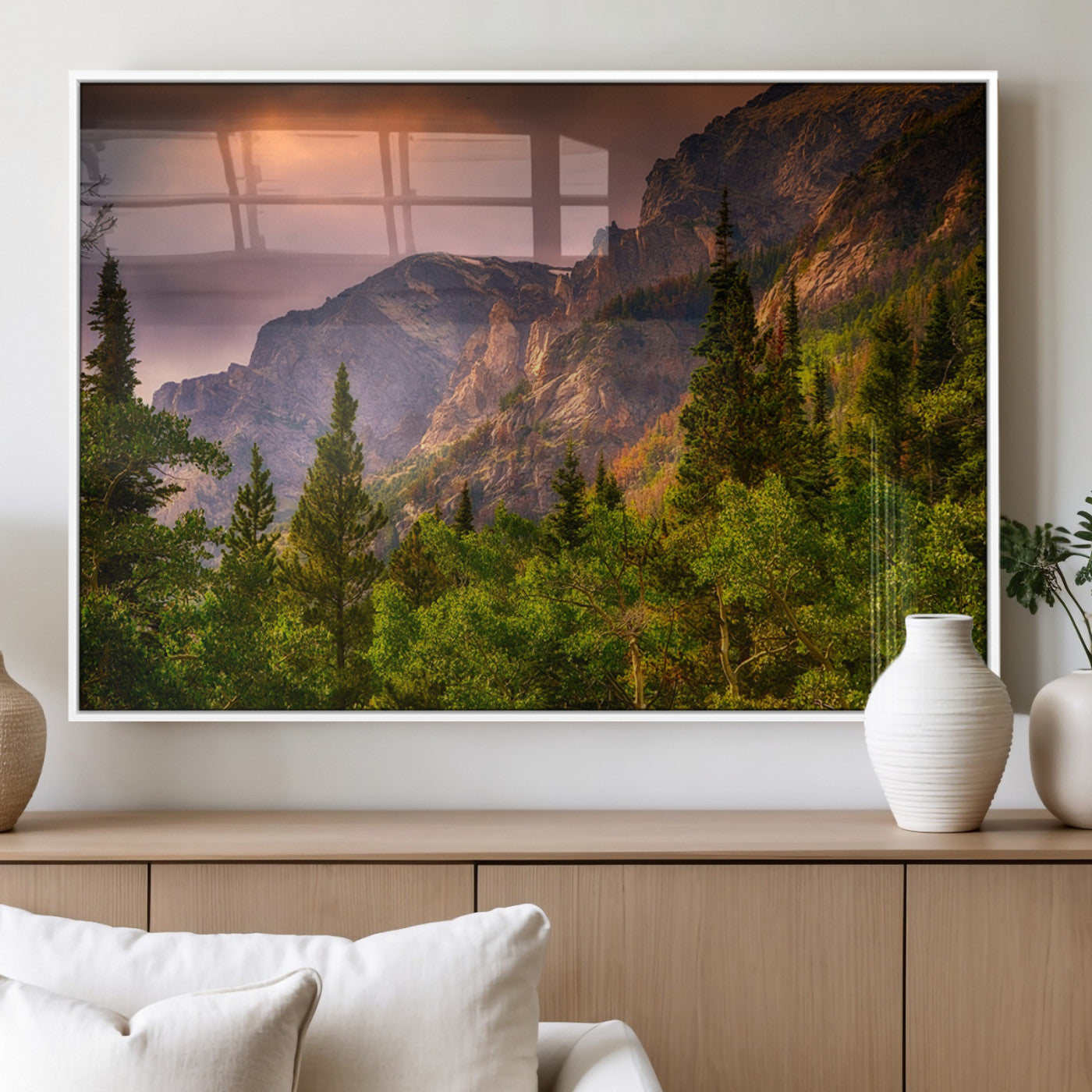 81684-MGV-FP-36X24-3P_White-Colorado Rockies Mountains Wall Art Canvas Print | Ready to Hang Framed Mountain Landscape