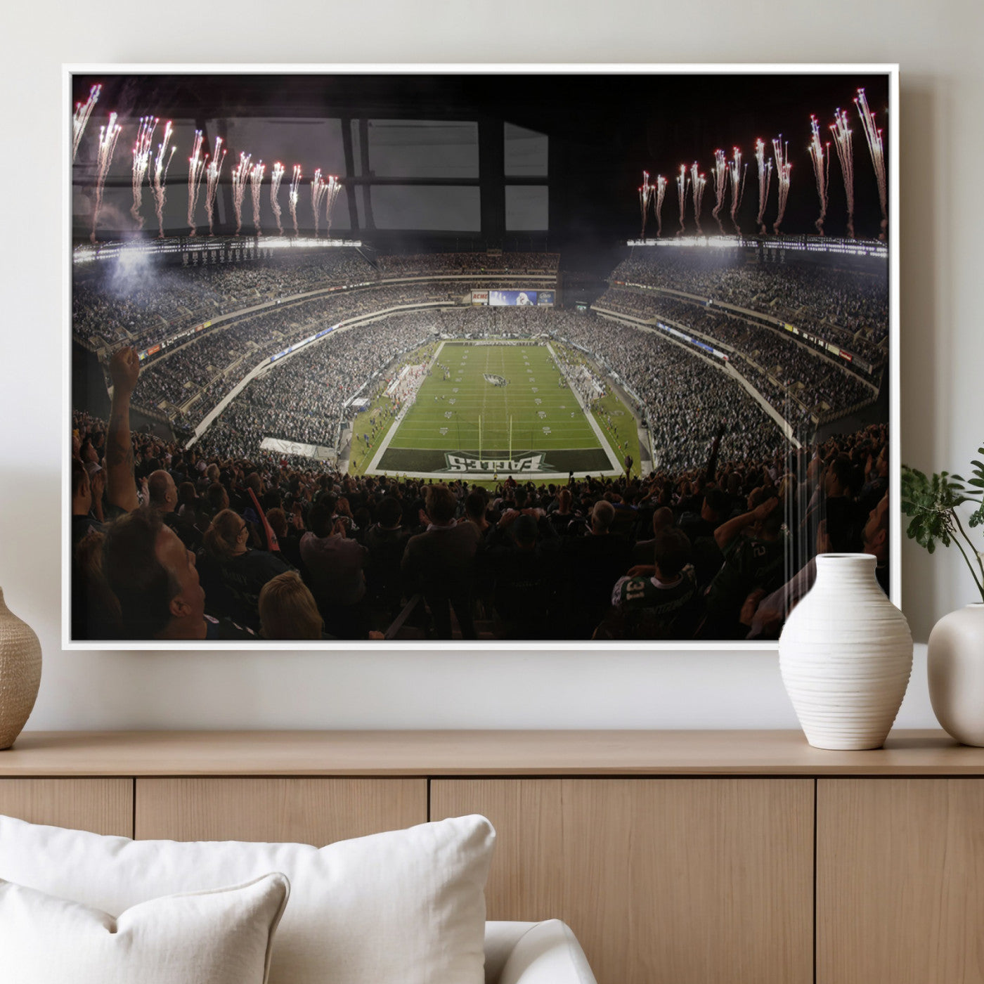 70773-MGV-FP-36X24-3P_White-Eagles Field Stadium Wall Art - Philadelphia Eagles Football Team Print - Philadelphia Lincoln