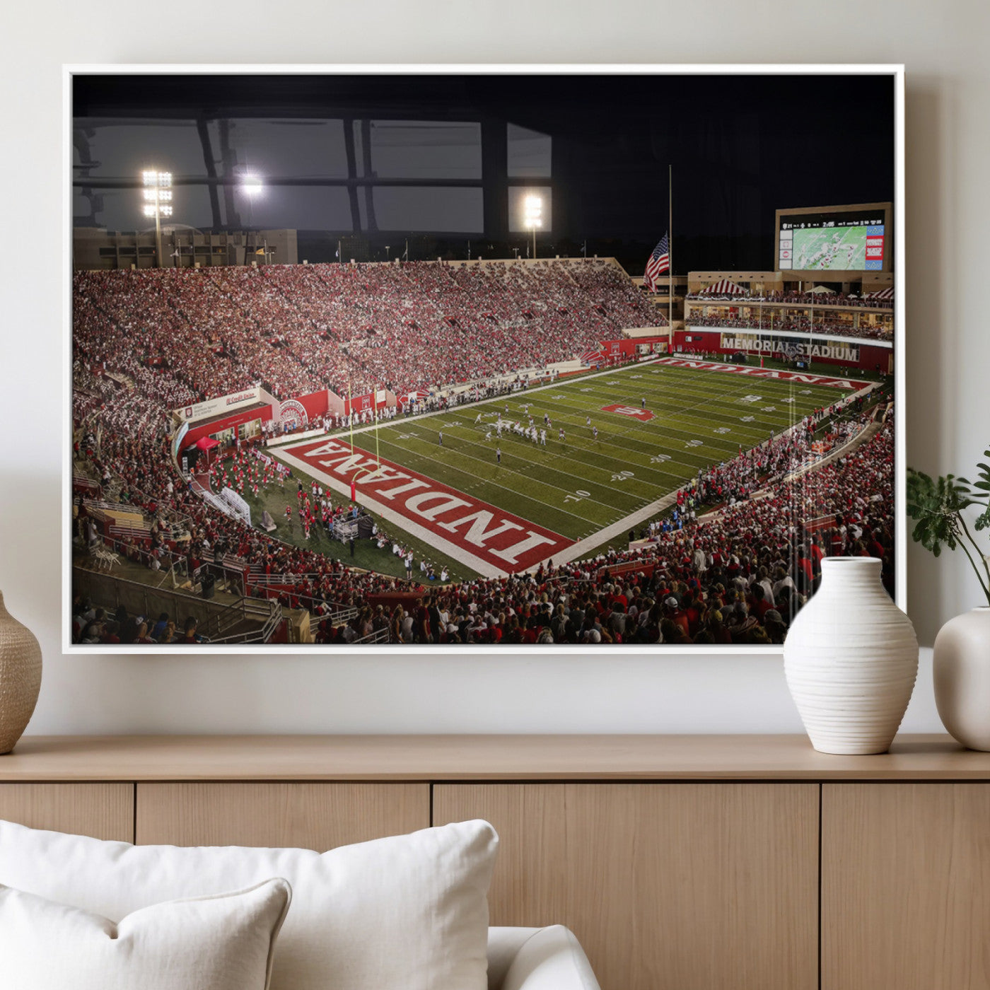 82748-MGV-FP-36X24-3P_White-Indiana University Hoosiers Football Team Print Canvas