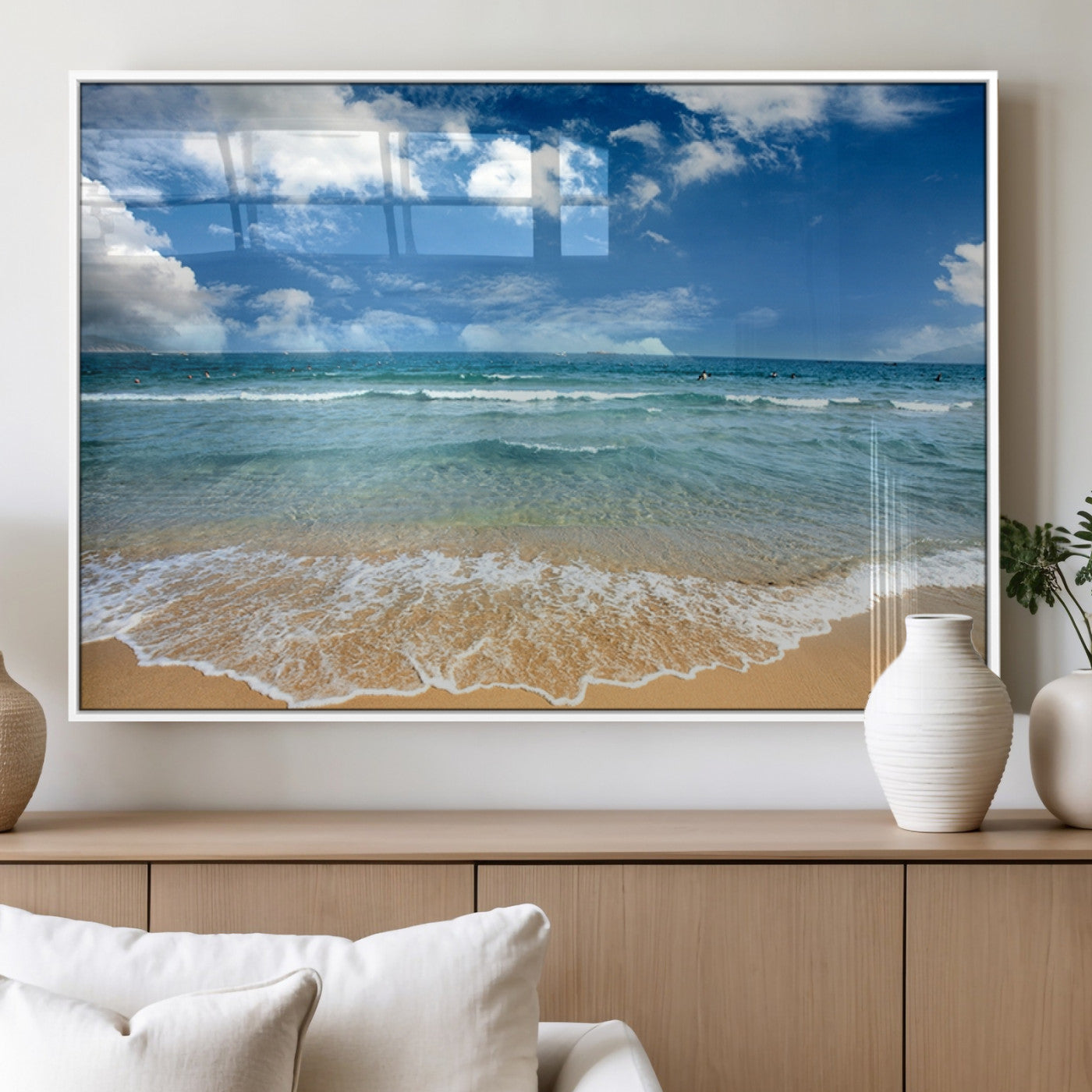 78859-MGV-FP-36X24-3P_White-Sea View From the Beach Canvas Print