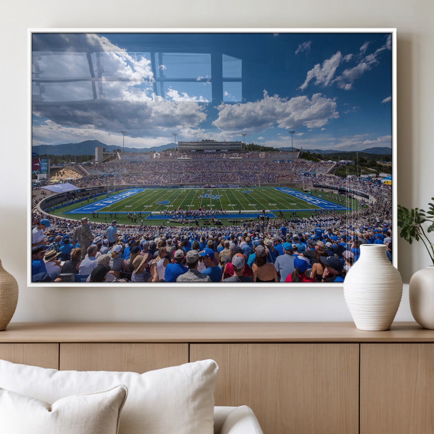 59281-MGV-FP-36X24-3P_White-Air Force Falcons Football Team Print - Colorado Springs Falcon Stadium Wall Art Canvas Print