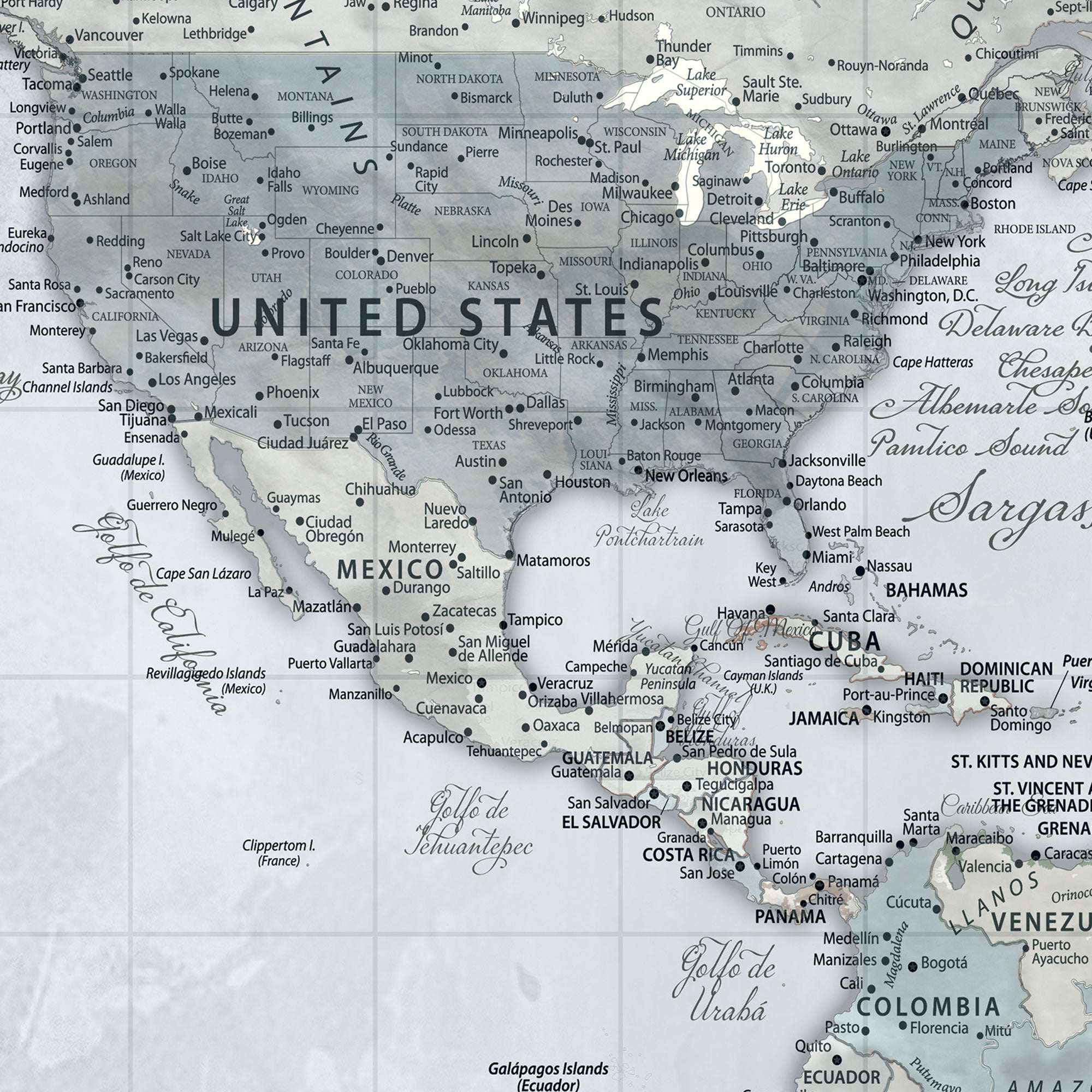 55391088-MGV-CV-36X24-Personalized Antique World Map Canvas Print – Custom Push Pin Travel Map Vintage Gift for Couples Explorers for Home, Office