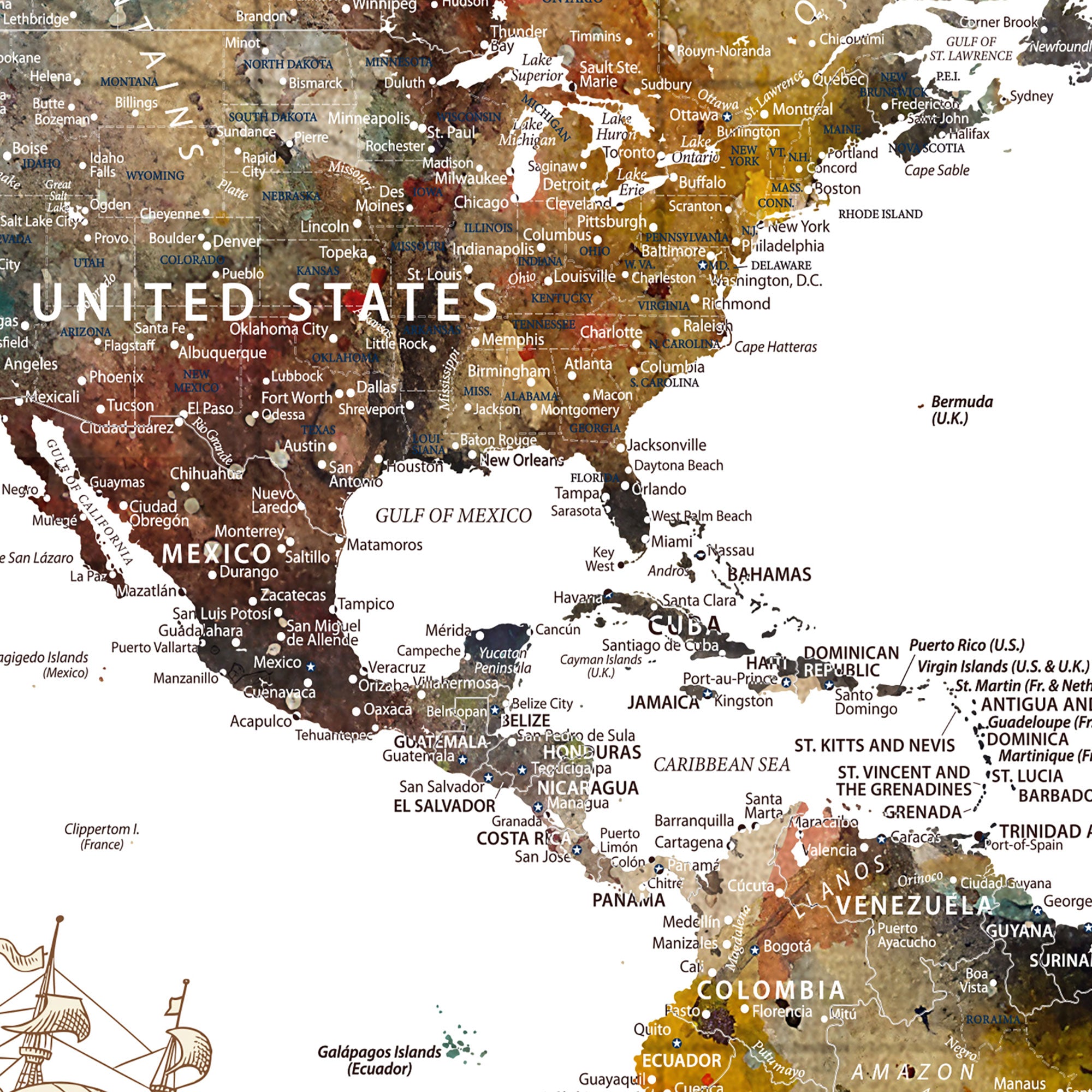 20271103-MGV-CV-36X24-Customizable Framed World Map Canvas Print – Personalized Push Pin Travel Map Print Gift for Couples Explorers for Home, Office