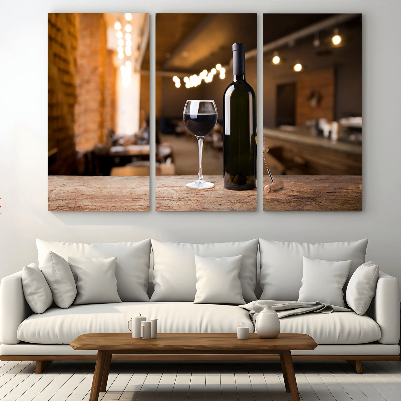 -Wine and Bottle Wall Art Canvas Print