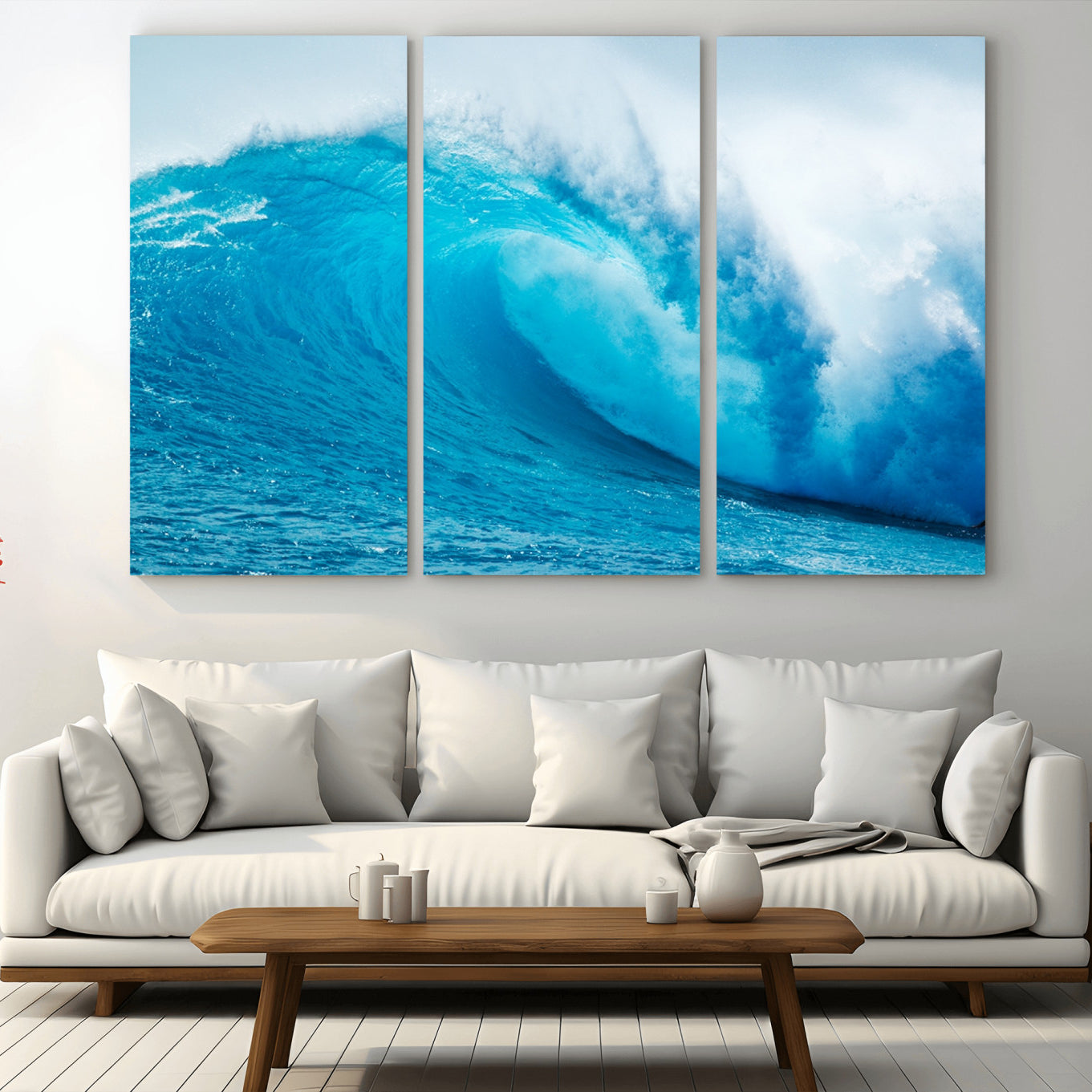 13117-MGV-CV-36X24-Big Ocean Surfing Wave Wall Art Canvas Print