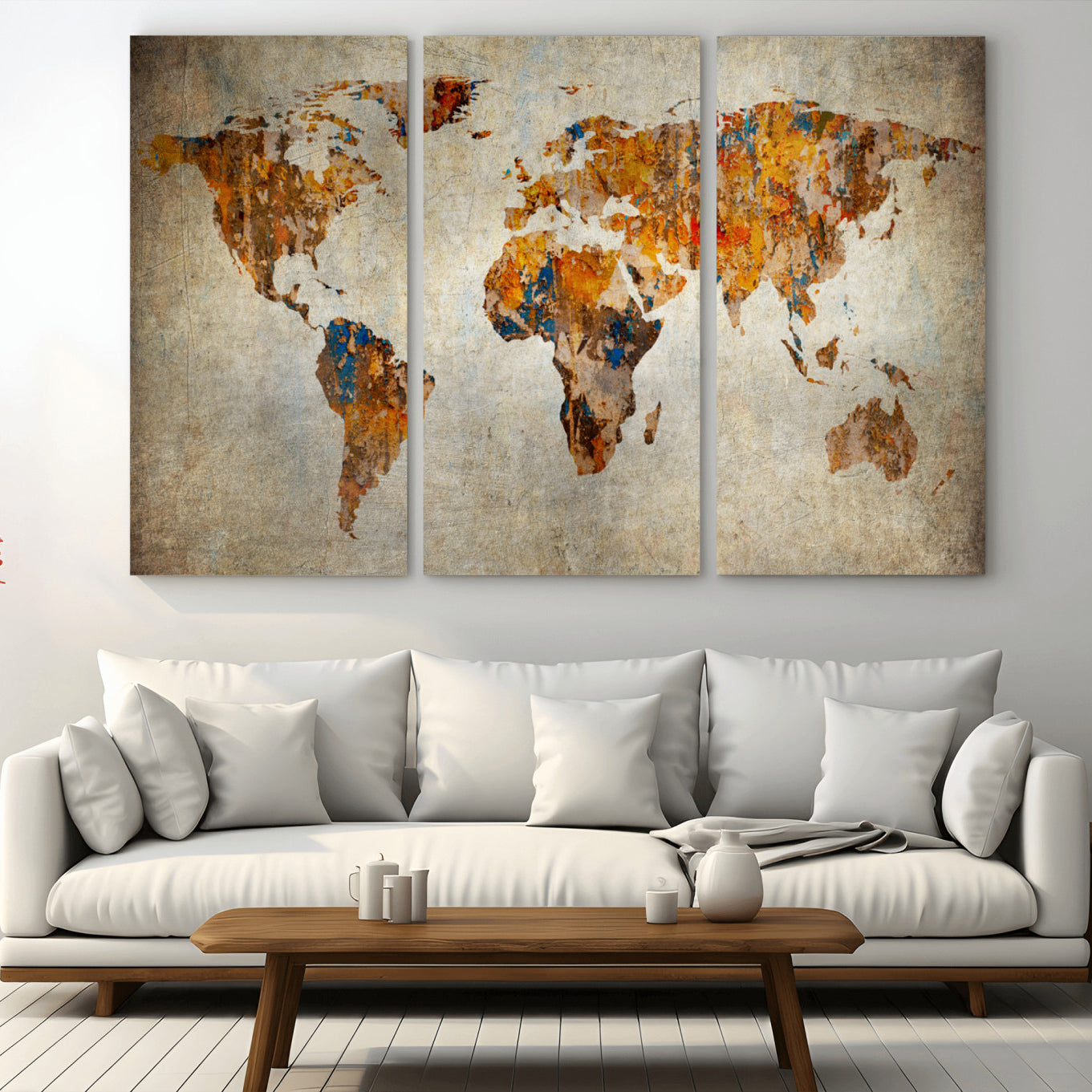 59464-MGV-CV-36X24-Push Pin World Map Canvas Print – Travel Tracker Wall Art for Couples, Perfect Anniversary Gift for Home or Office Decor