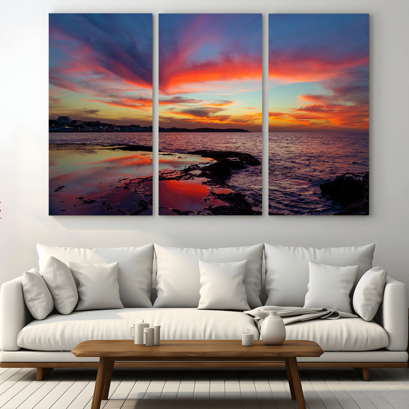70627-MGV-CV-36X24-Glorious Sunset on The Beach Wall Art Canvas Print