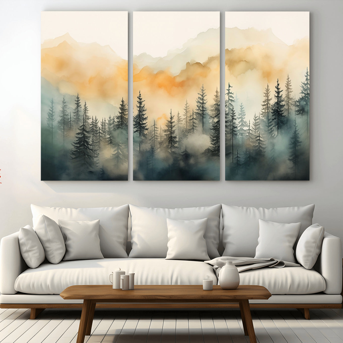 34155-MGV-CV-36X24-Abstract Forest Print - Mountain Wall Art | Autumn Landscape Canvas Print for Living Room, Bedroom,