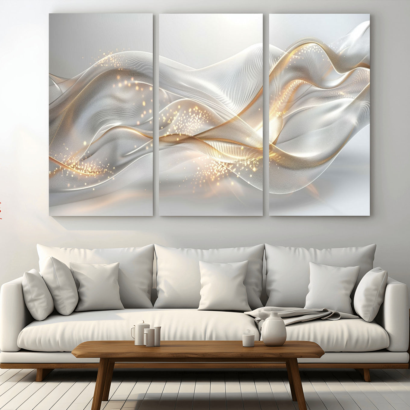 Lines2-MGV-CV-36X24-Abstract art Grey and Gold Lines Wall Art