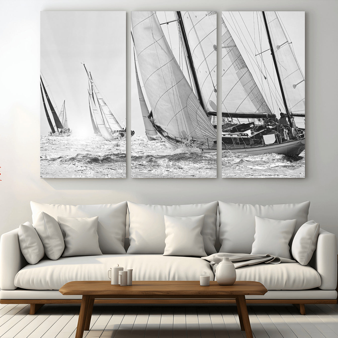 -Yacht Sailboat Regatta Canvas Wall Art Canvas Print
