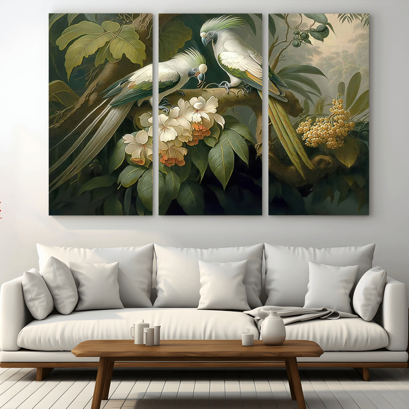 -Tropical Paradise Print Wall Art Stunning Artwork of a Parrot in a Lush Forest with Beautiful