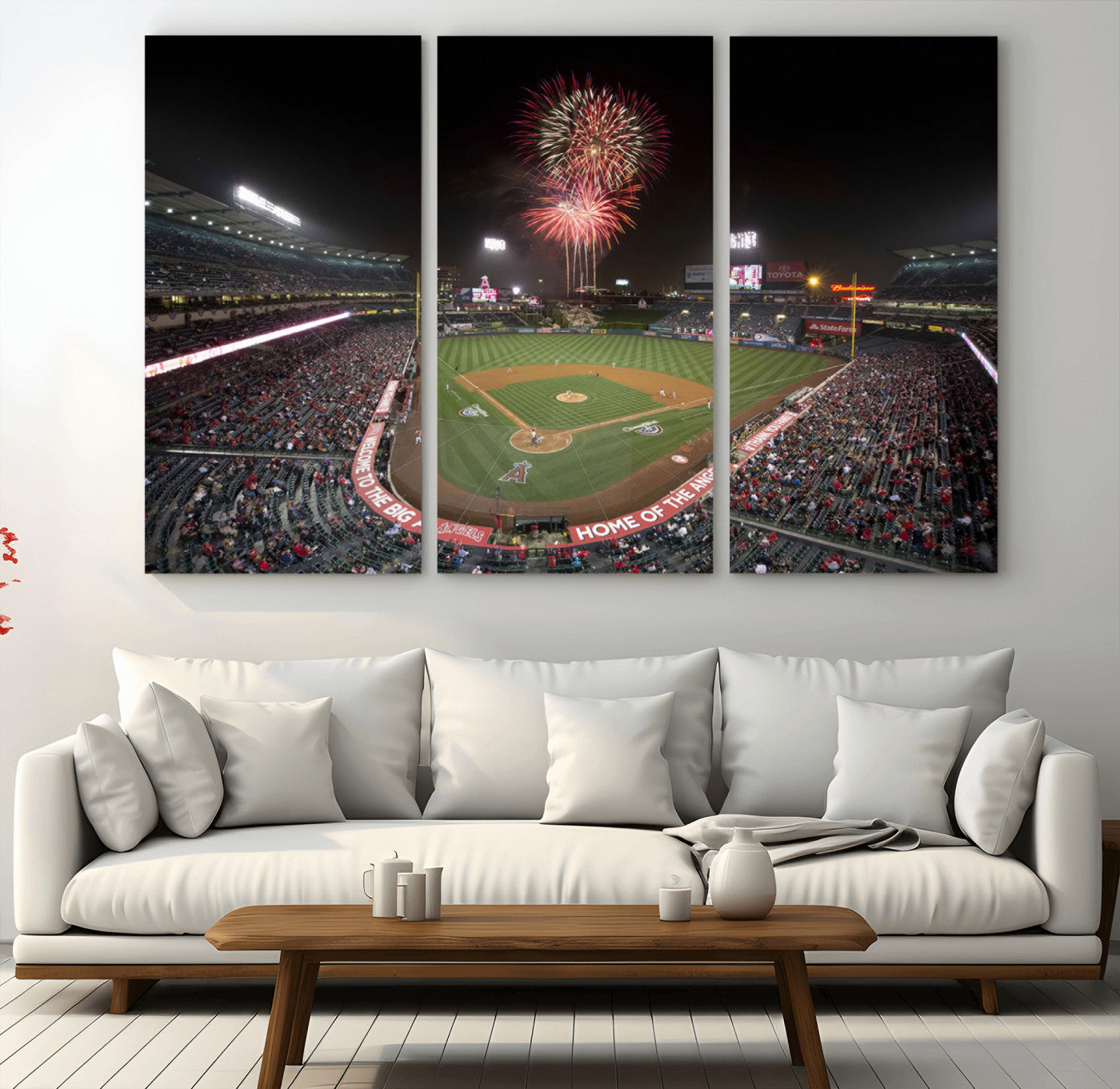 63592-MGV-CV-36X24-Fireworks at Angel Stadium – Los Angeles Angels Canvas Print, Framed Los Angeles Angels Wall Art