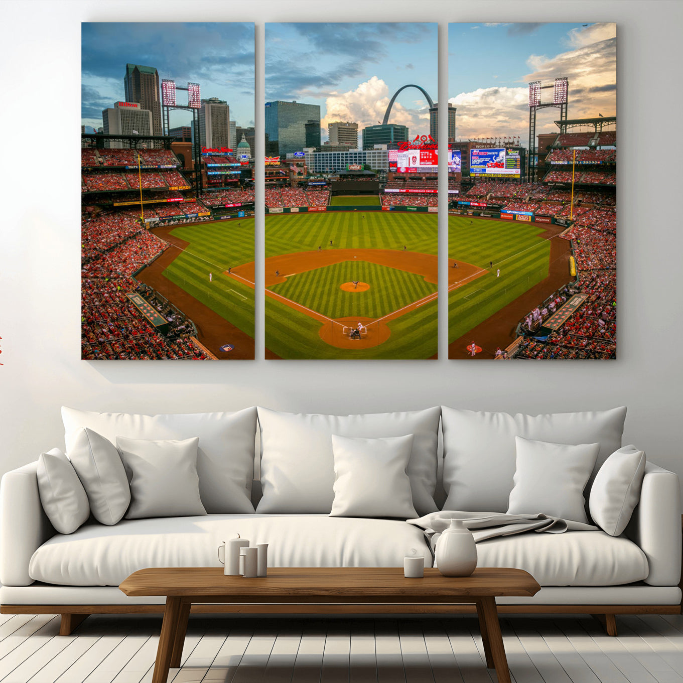 91908-MGV-CV-36X24-Busch Stadium Wall Art Print | St. Louis Cardinals Baseball Stadium Canvas Print | Framed Sports