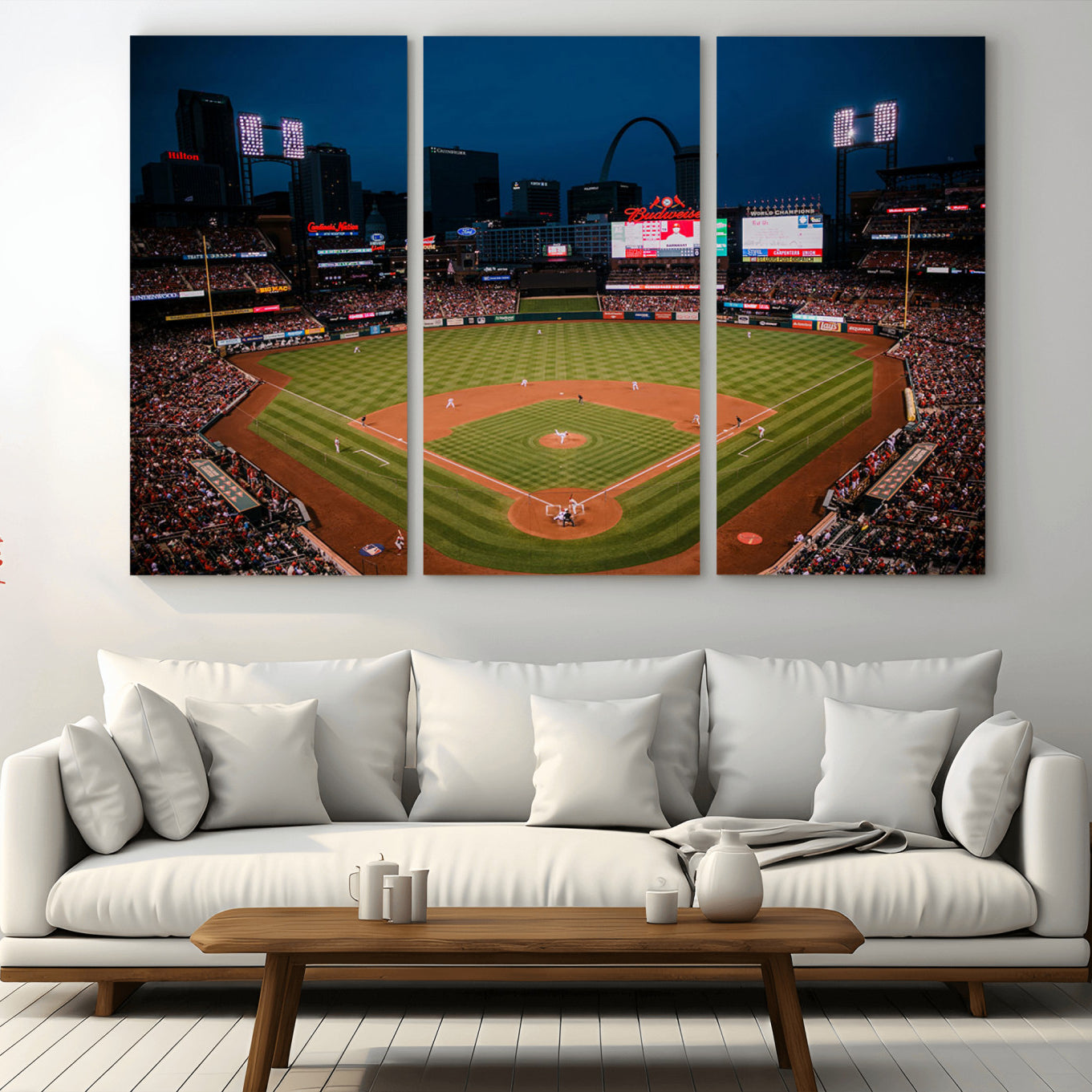 38612-MGV-CV-36X24-St. Louis Cardinals Baseball Team Print - Busch Stadium Wall Art Canvas Print