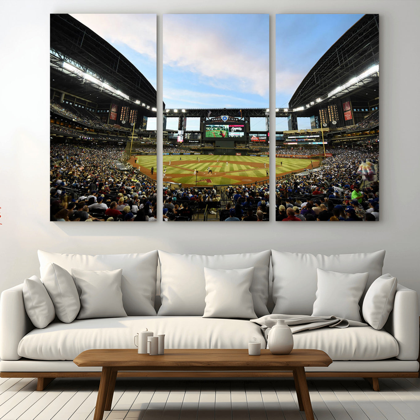 92672-MGV-CV-36X24-Arizona Diamondbacks Team Print - Phoenix Chase Field Stadium Wall Art Canvas Print