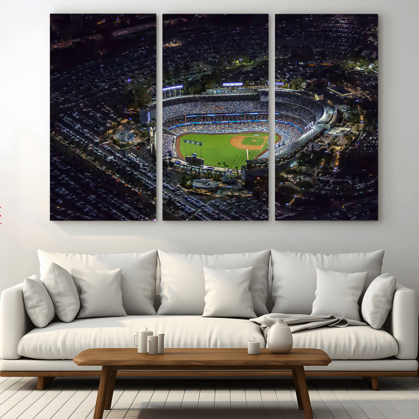 16515-MGV-CV-36X24-Los Angeles Dodgers Baseball Team Print - California Dodger Stadium Wall Art Canvas Print