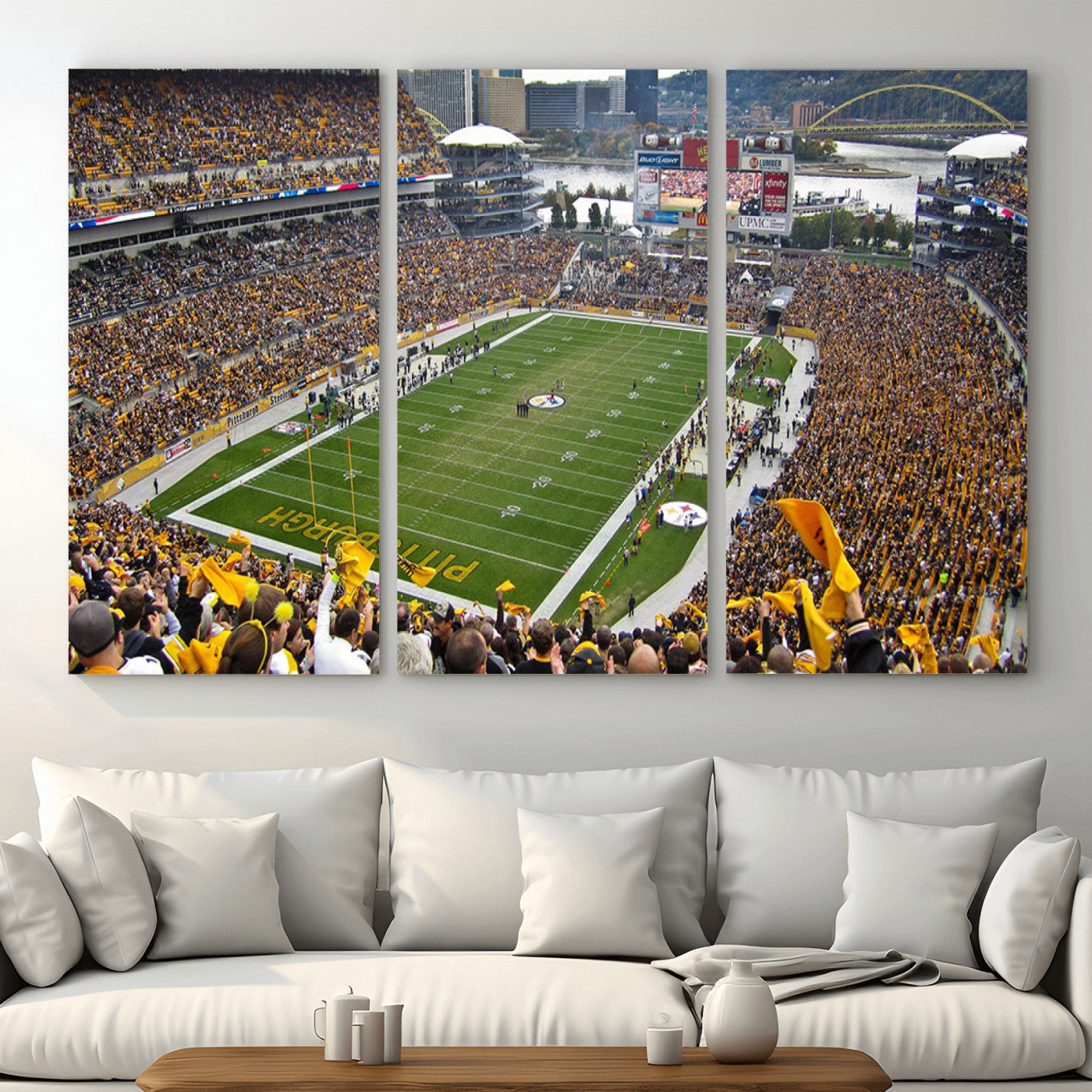 51419-MGV-CV-48X32-3P - Pittsburgh Steelers Print - Pittsburgh Heinz Field Stadium Wall Art Canvas Print