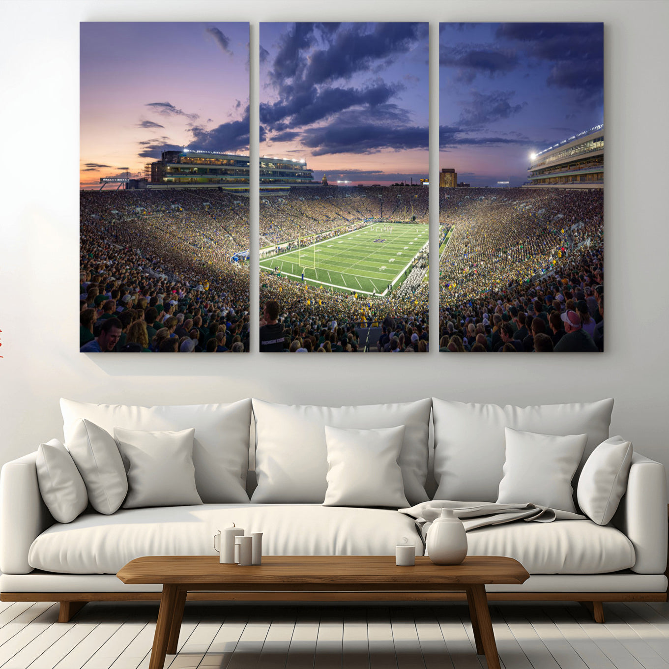 -Notre Dame Fighting Irish Football Team Print - Notre Dame Stadium Wall Art Canvas Print