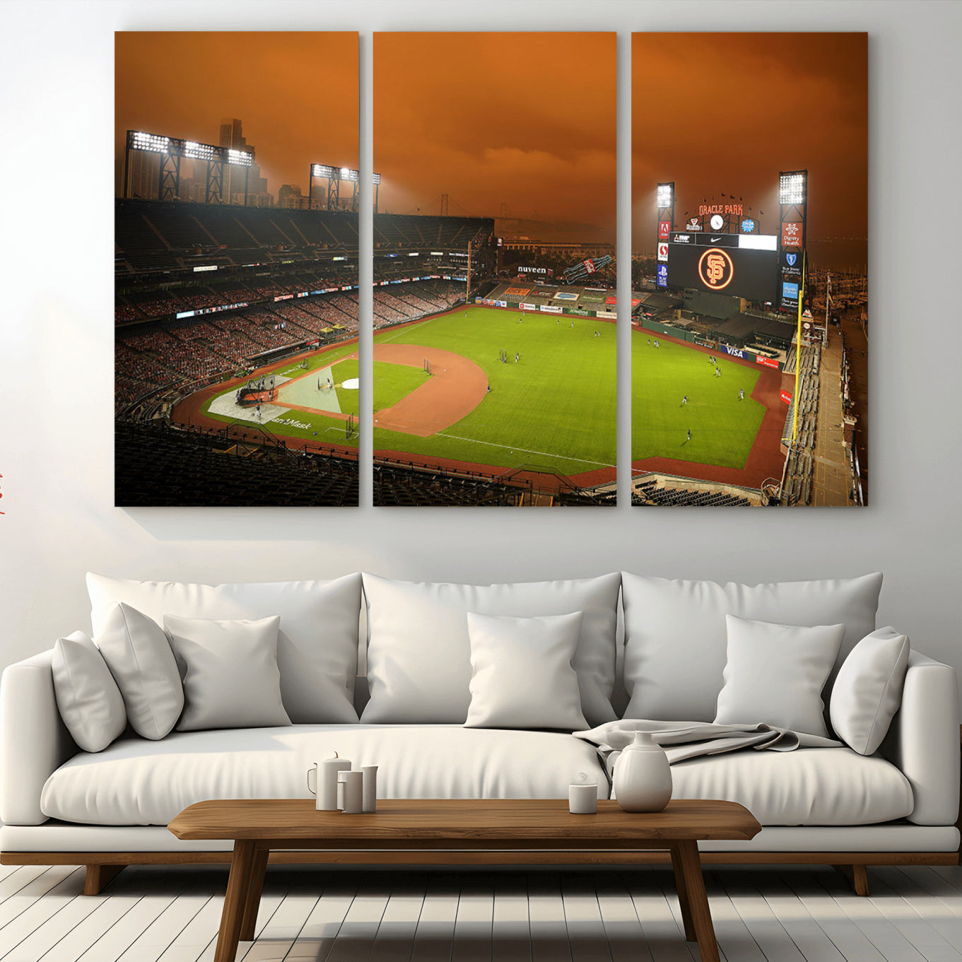 -San Francisco Giants Baseball Team Print - Oracle Park Stadium Wall Art Canvas Print