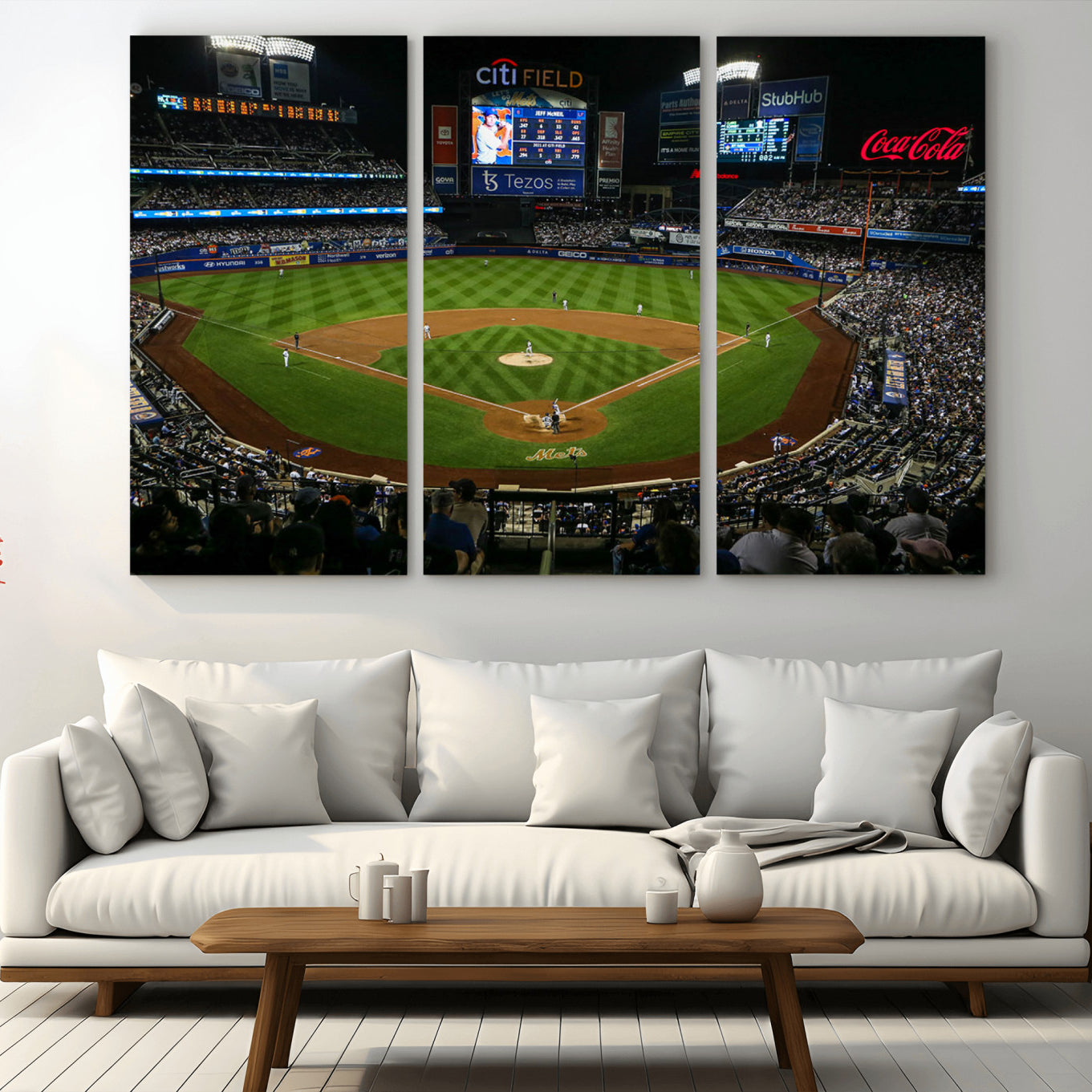 83979-MGV-CV-36X24-Oakland Athletics Baseball Print - RingCentral Coliseum Stadium Wall Art Canvas Print