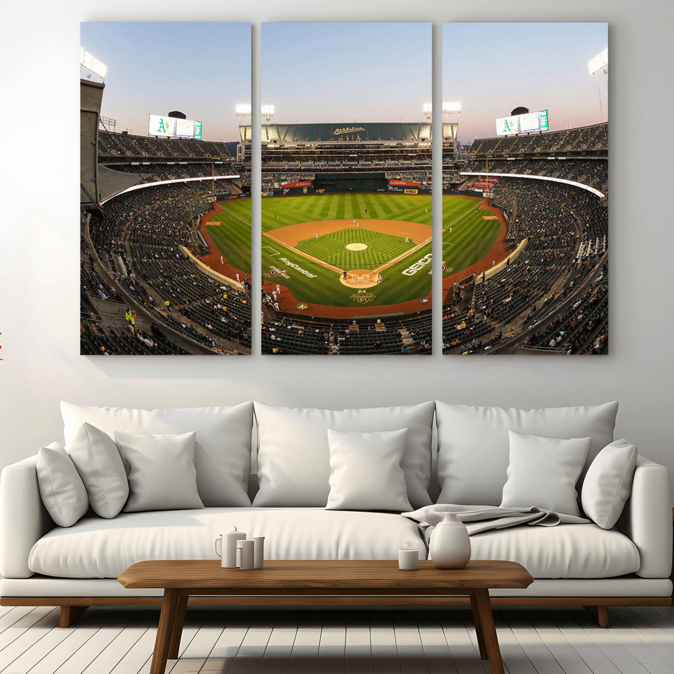 -Oakland Athletics Baseball Team Print - RingCentral Coliseum Stadium Wall Art Canvas Print