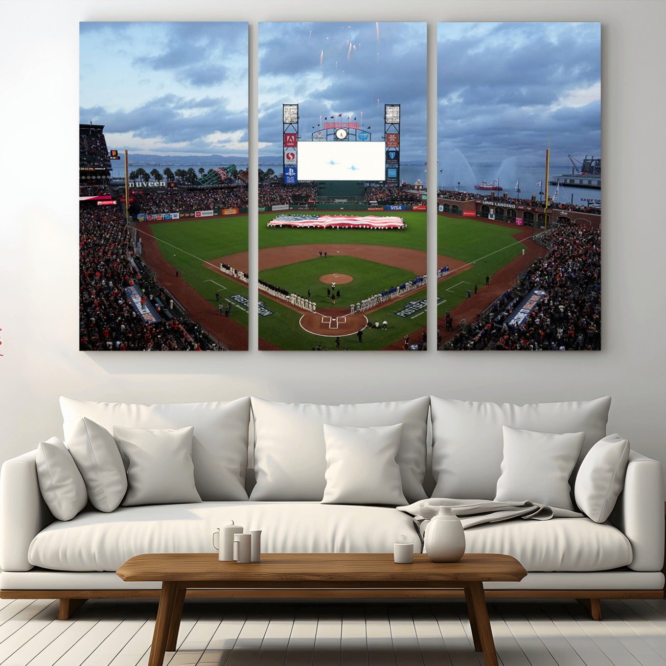 44631-MGV-CV-36X24-Oracle Park San Francisco Giants Wall Art | Oracle Park Stadium Canvas Print| Large Framed Baseball