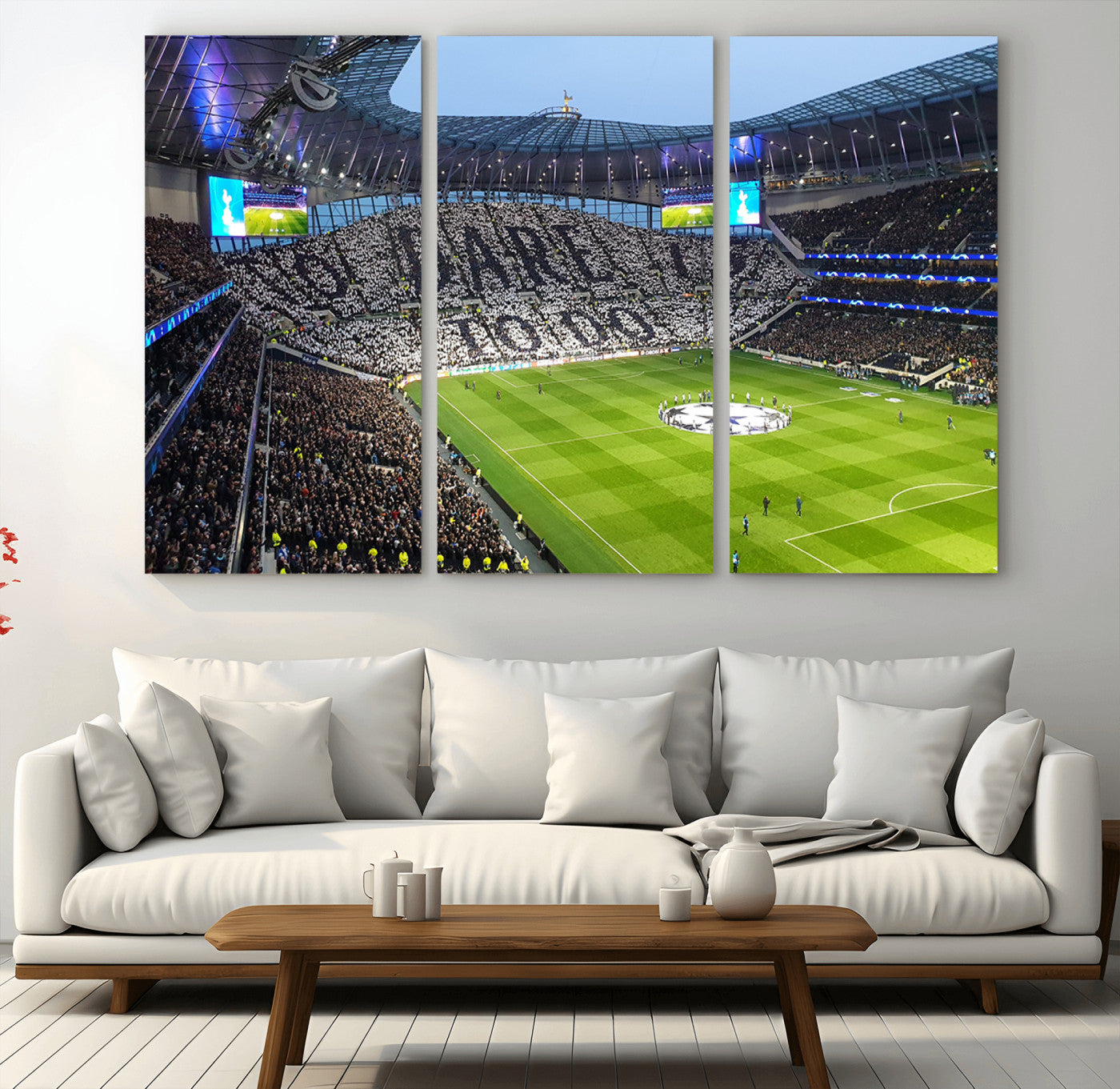 -Tottenham Hotspur Stadium Canvas Print, Match Day Triple Canvas Wall Art - Premier League Football