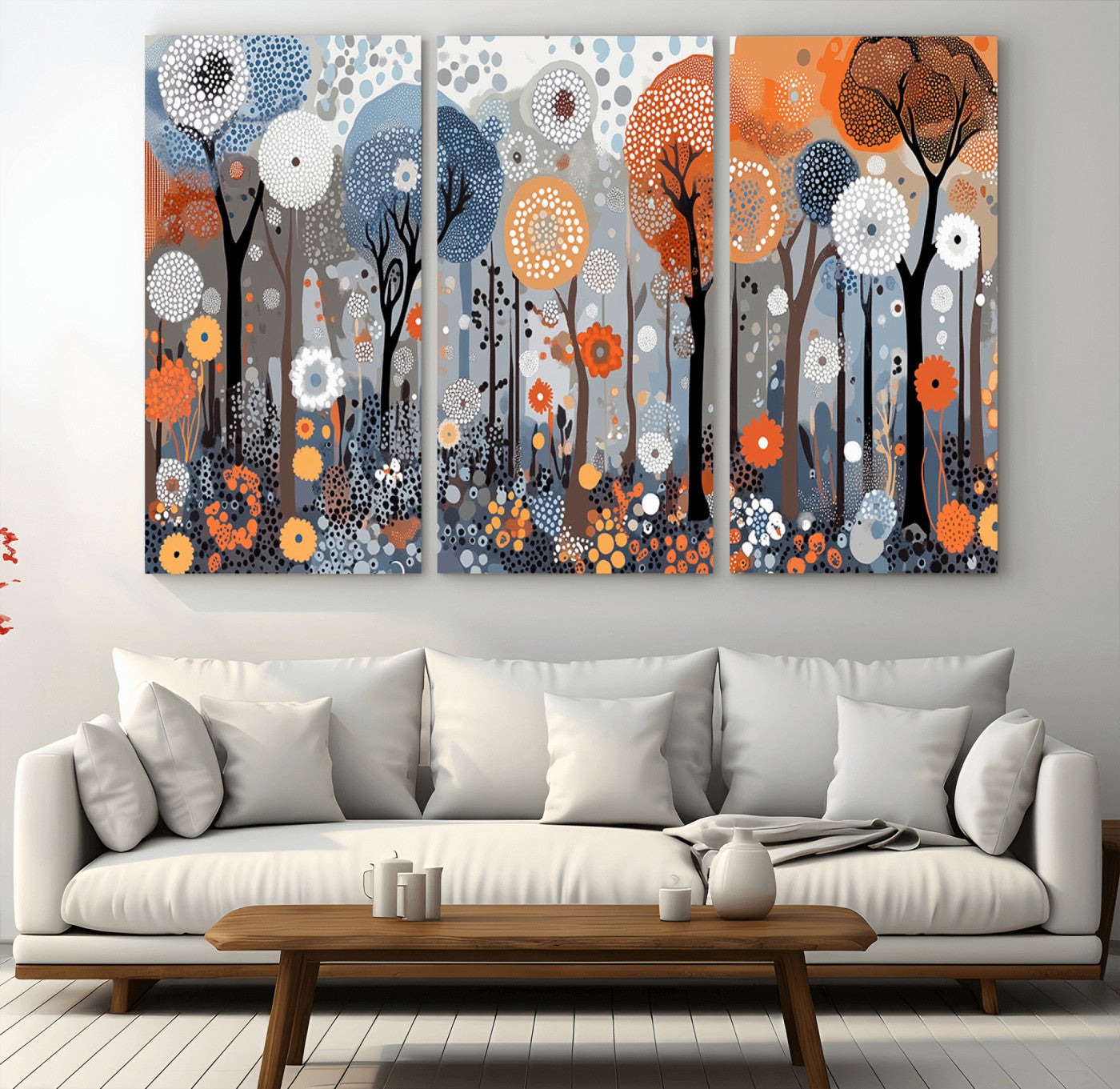 48857-MGV-CV-36X24-Abstract Winter Landscape Canvas Wall Art Print - Large Colorful Nature Wall Decor