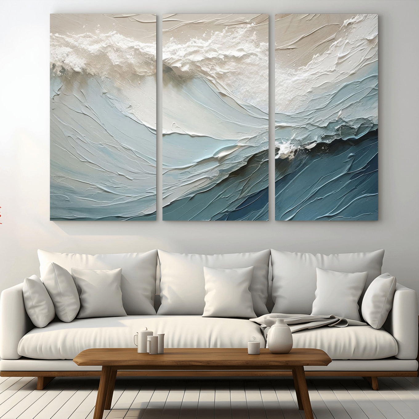 36946-MGV-CV-36X24-Waves Abstract Wall Art Print, Modern Framed Abstract Canvas Print, Abstract Painting for Living